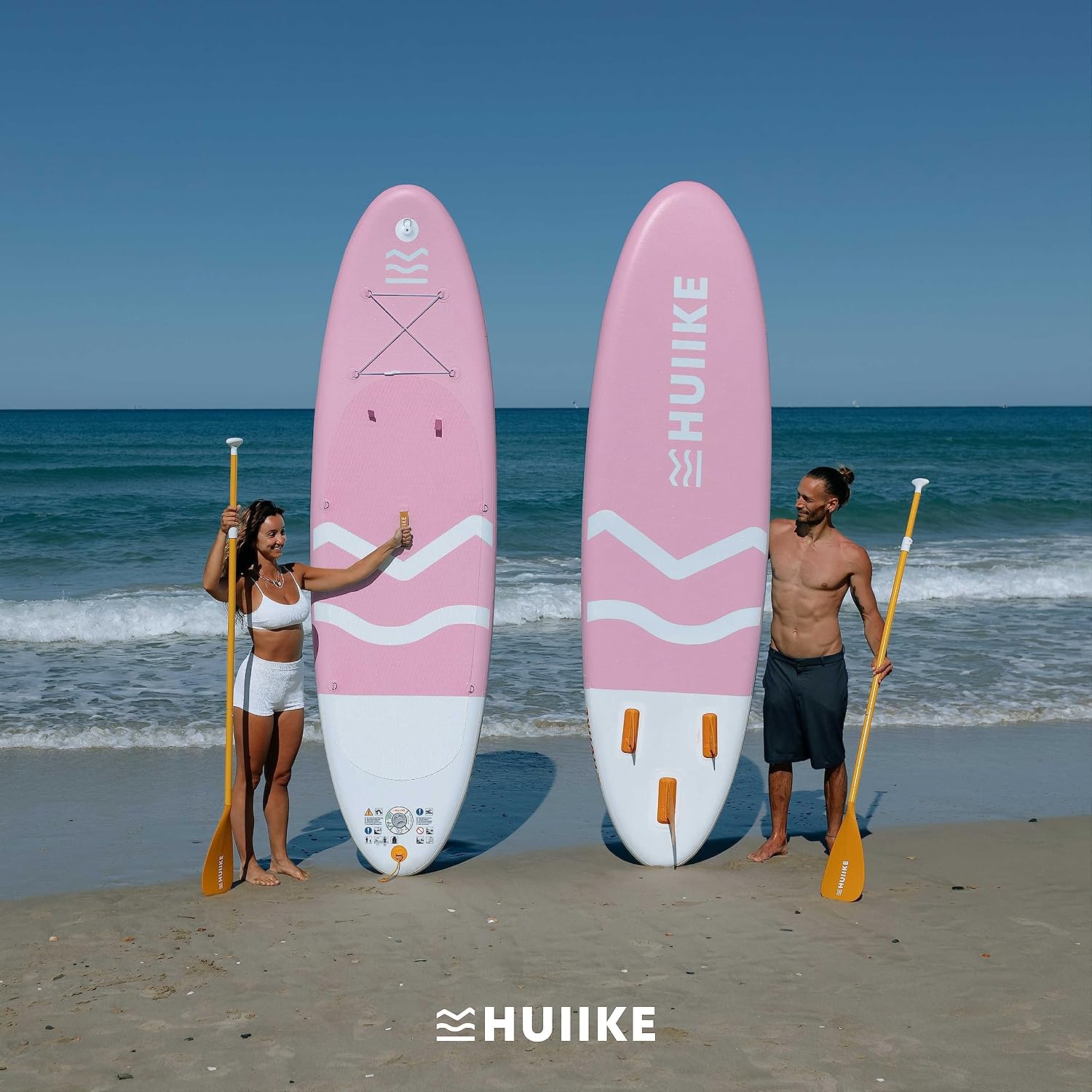 HUIIKE Inflatable Paddle Board for Adults with Accessories Included, Oar, Fins, Pump. Stand Up Paddleboard Great Stability and Resistance. 10' x 33' x 5.9', Maximum Load 286 lb