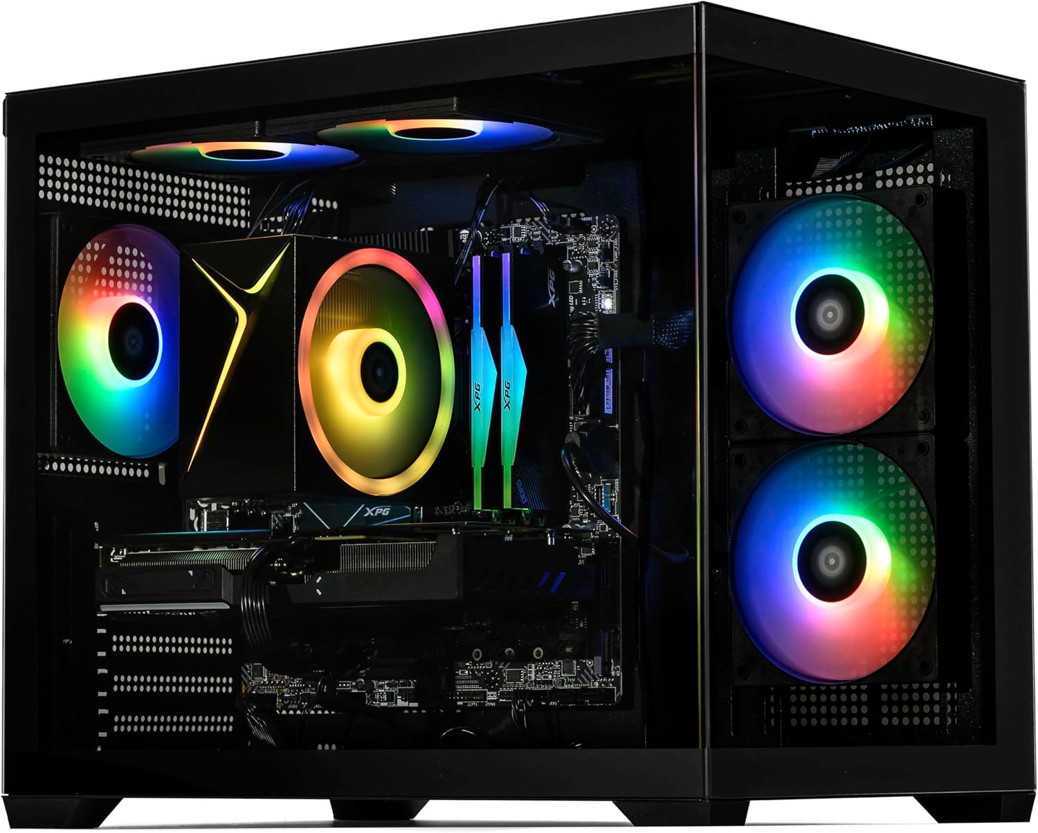 STORMCRAFT Sirius AI Gaming Desktop, AMD R7-8700F, GeForce RTX 5060, 32GB DDR5 6000Mhz RGB Memory, 1TB m.2 NVMe SSD, USB Type-C, VR-Ready, WiFi BT, Windows 11 Home for PC Gamer