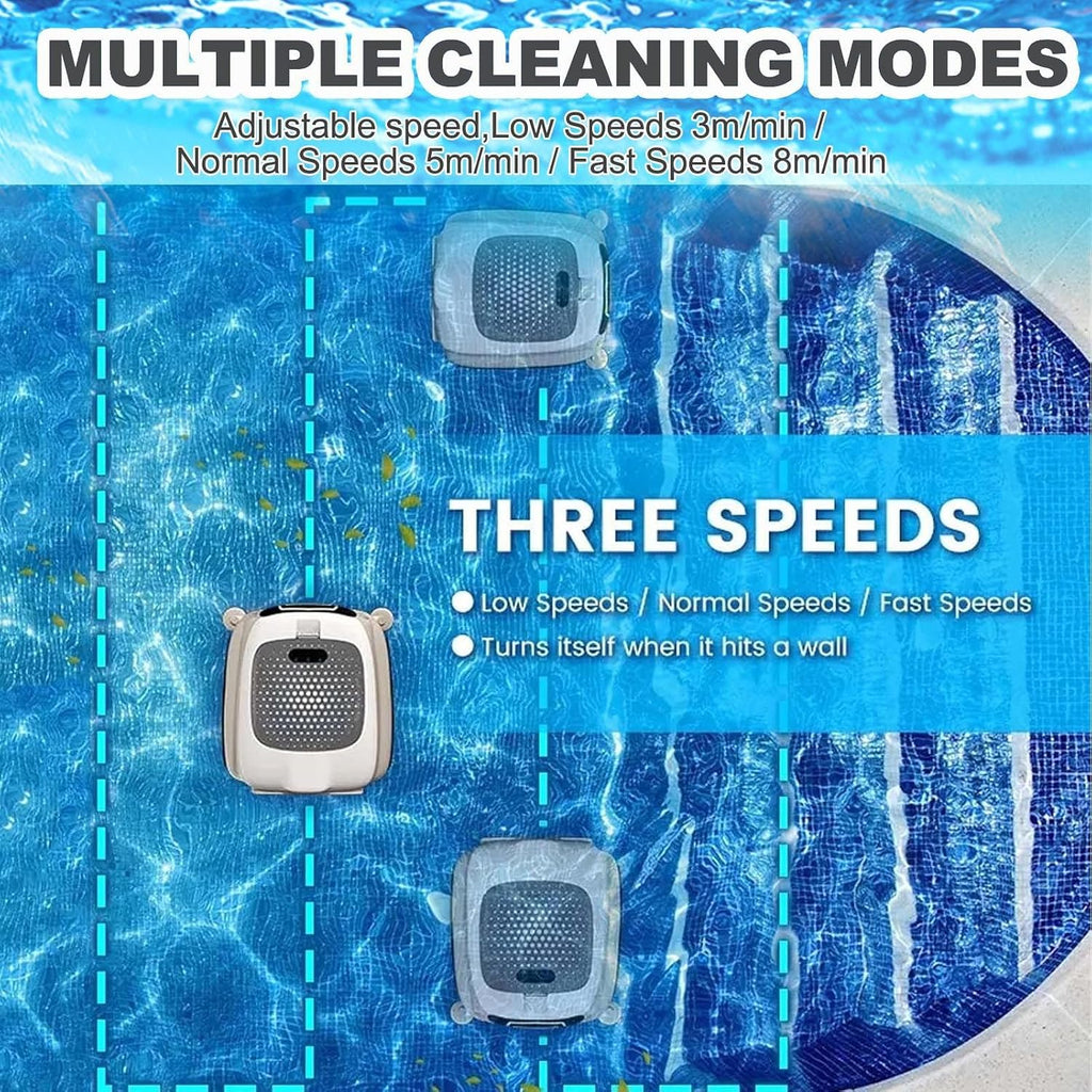 Pool Skimmer Robot- Robotic Pool Skimmer Cleaner- Automatic Cordless Robot Cleaner with 10l Large Capacity,7800mah Battery,Smart Obstacle Avoidance-24/7 Cleaning for All Pools