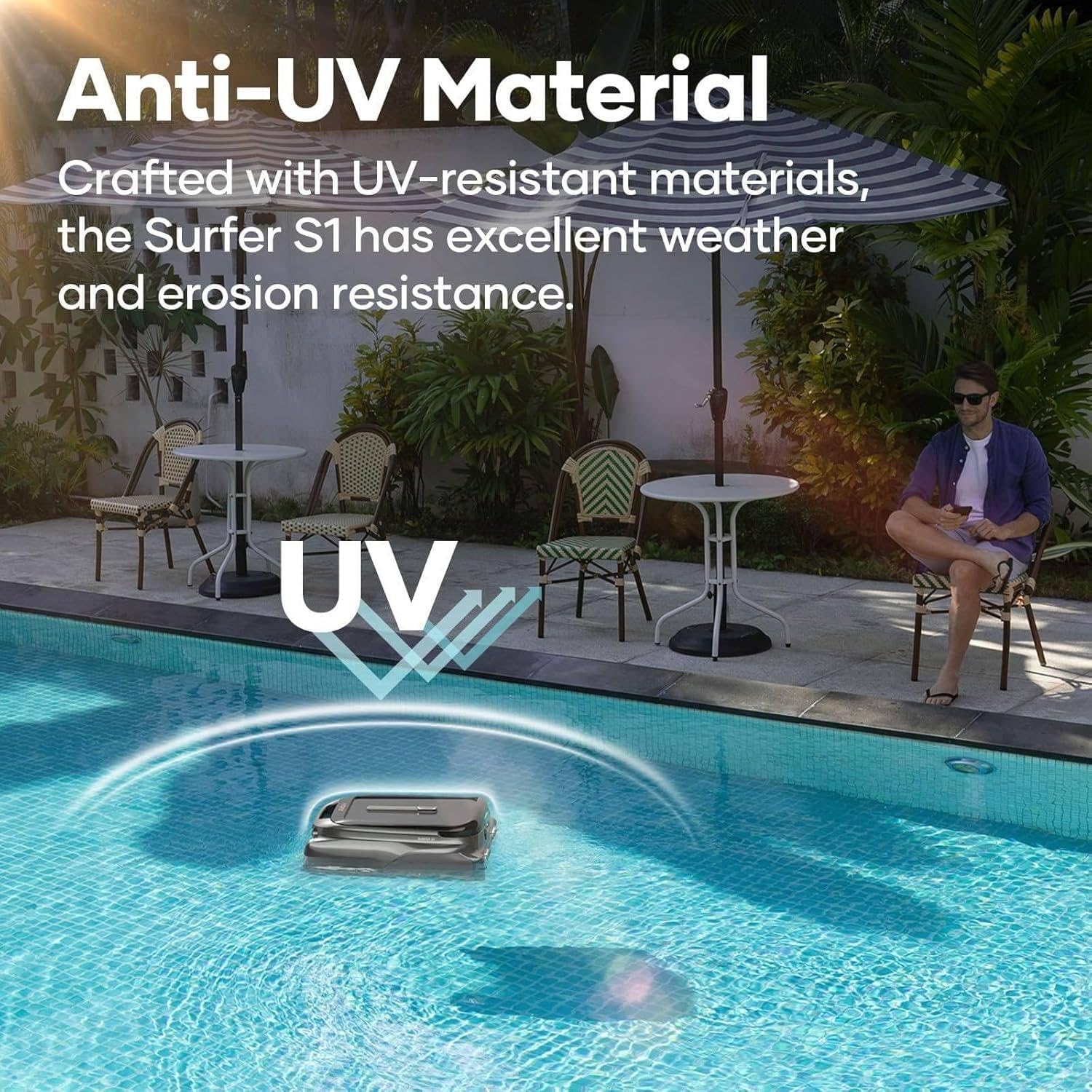 Robotic Solar Pool Skimmer with App Support, 24/7 Cleaning, Dual Charging Modes, Smart Obstacle Avoidance, Dual Mode Cleaning, App Control, Intelligent Route Planning