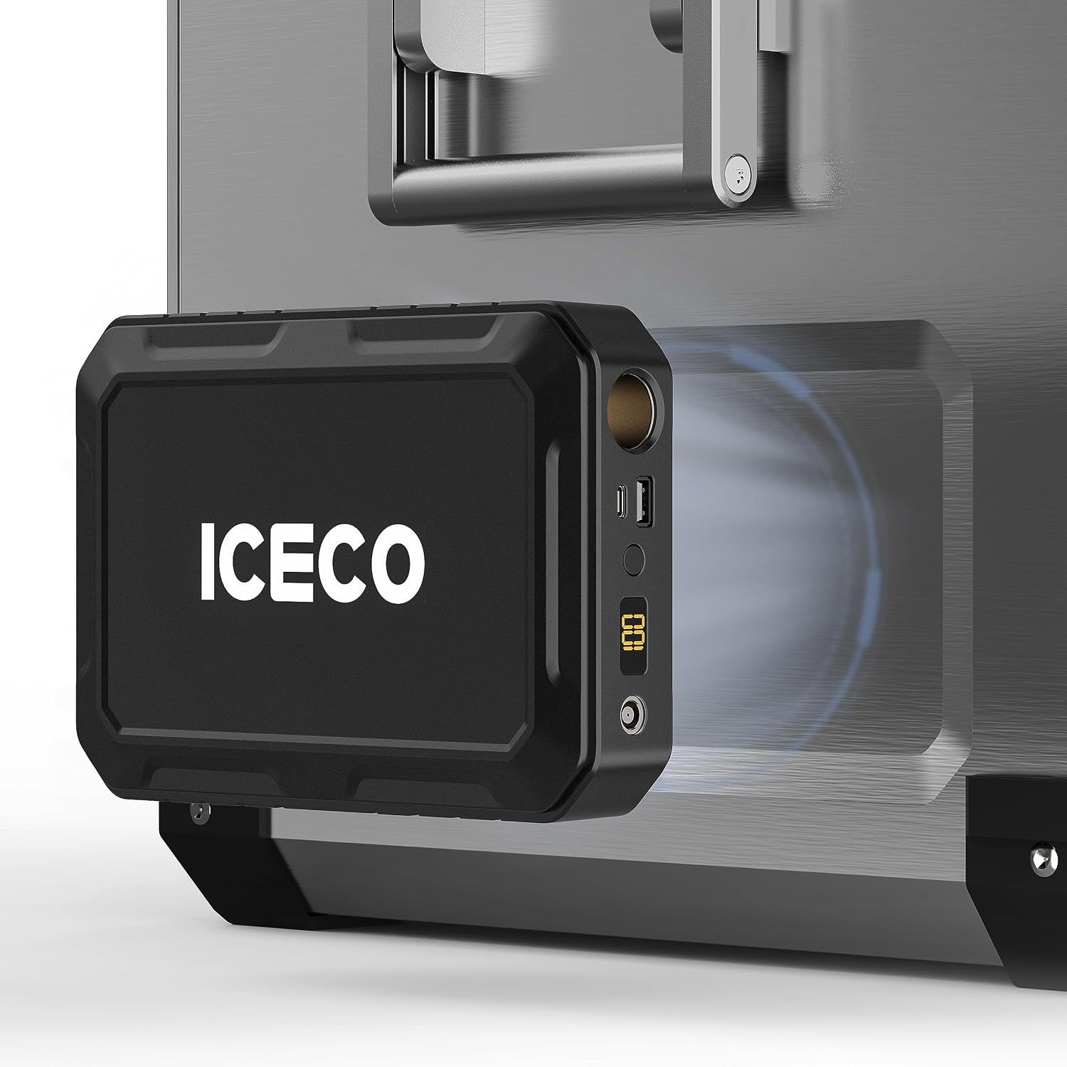 ICECO 55L 12v Refrigerator Dual Zone Bluetooth Controlled Portable Freezer, with SECOP Compressor, DC 12/24V, AC 110-240V, for Truck, RV and Home, -4℉~68℉, With Magnetic Battery