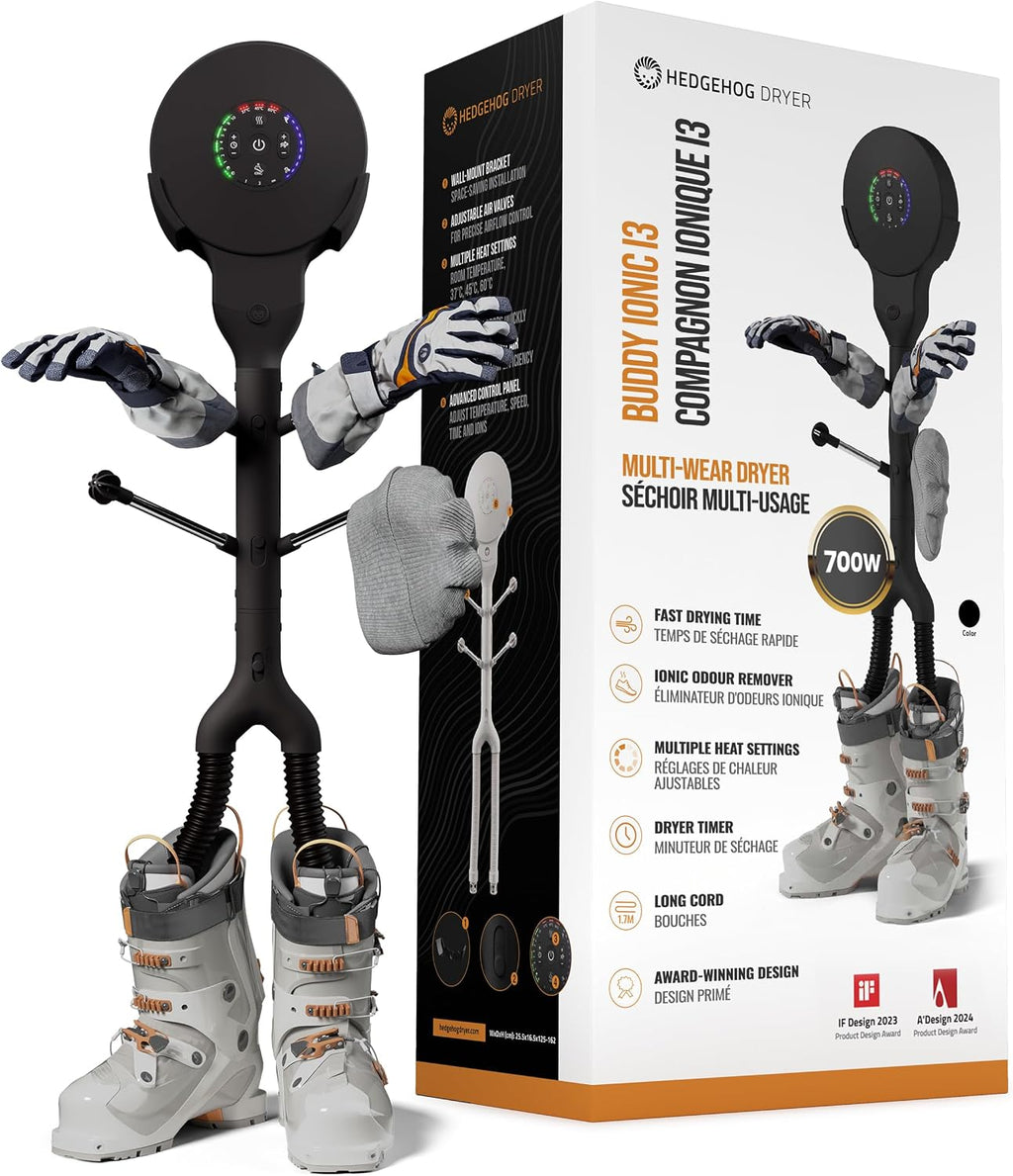 Hedgehog Buddy XL Heavy Boot Dryer for Work Boots and Shoe Deodorizer –Rapid 3 Pair electric Boxing Glove dryer, Sneakers, cleat & Shoe Dryer, Wall-Mounted Warmer Adjustable Heat Portable Ski Dryer