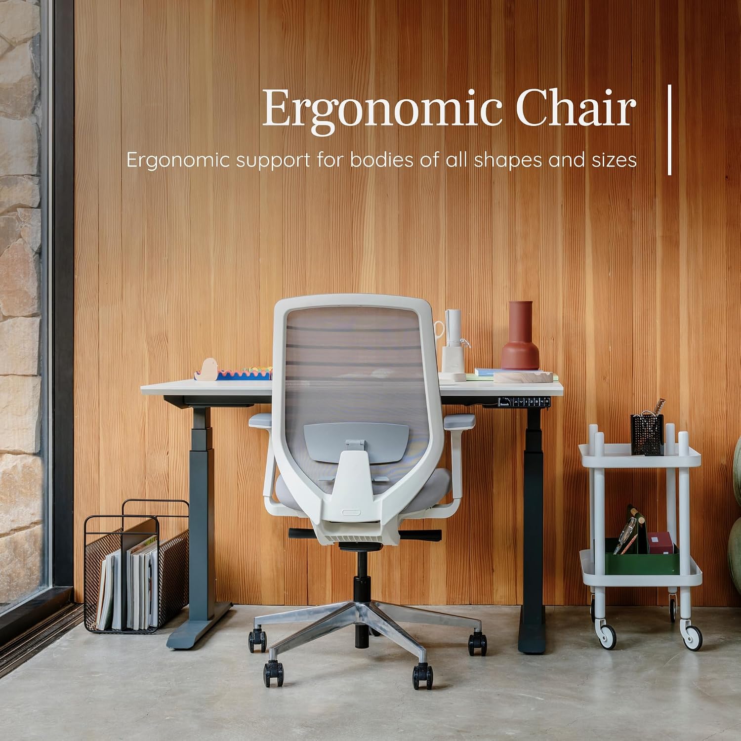 Branch Ergonomic Chair - A Versatile Desk Chair with Adjustable Lumbar Support, Breathable Mesh Backrest, and Smooth Wheels - Experience Optimal Comfort and Support - Baltic