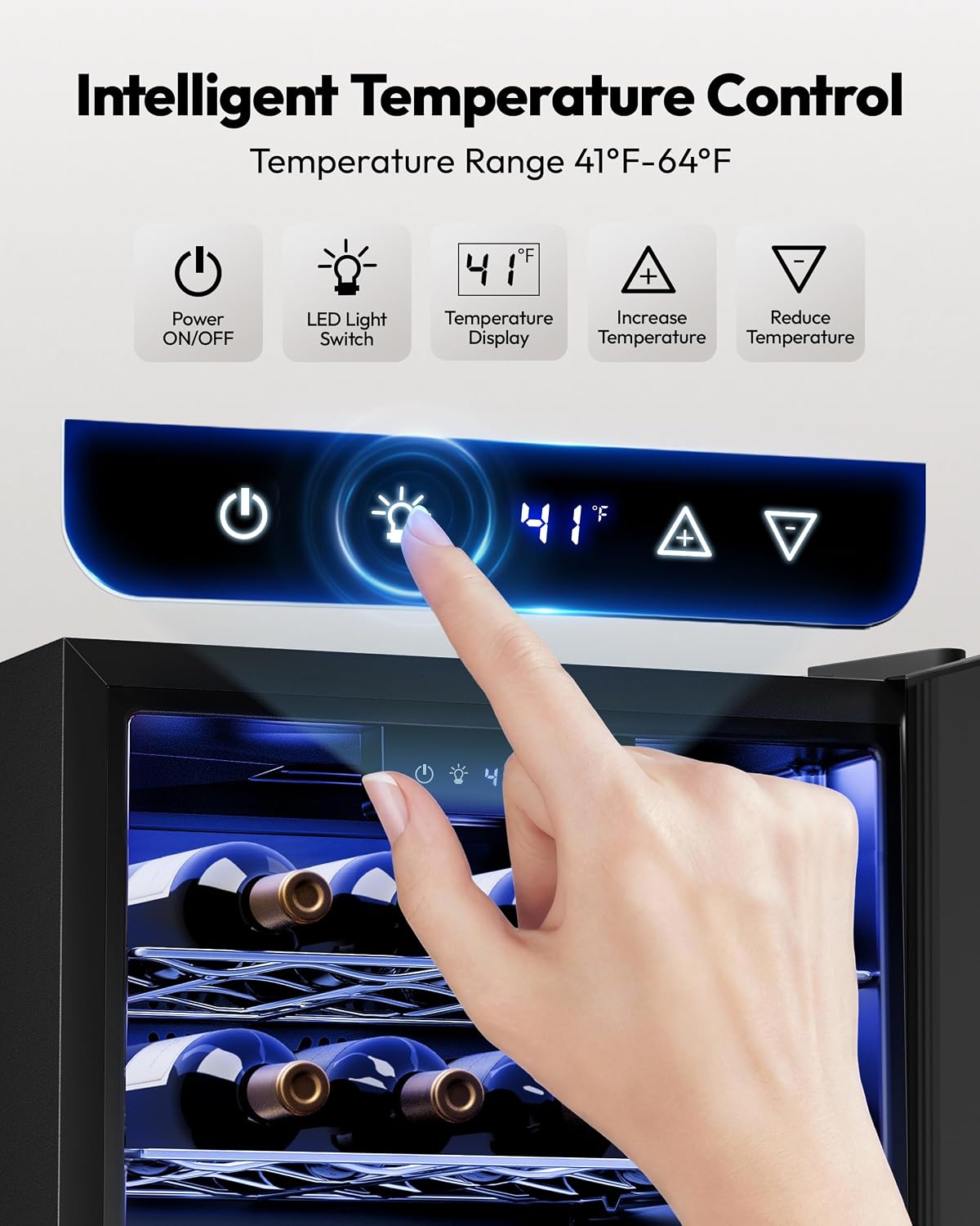EUHOMY 25 bottle Wine Cooler Refrigerator, Freestanding Compressor Wine Fridge with Adjustable Temperature and Digital Control, Mini Fridge with Glass Door for Red White Wine, Beer, Silver