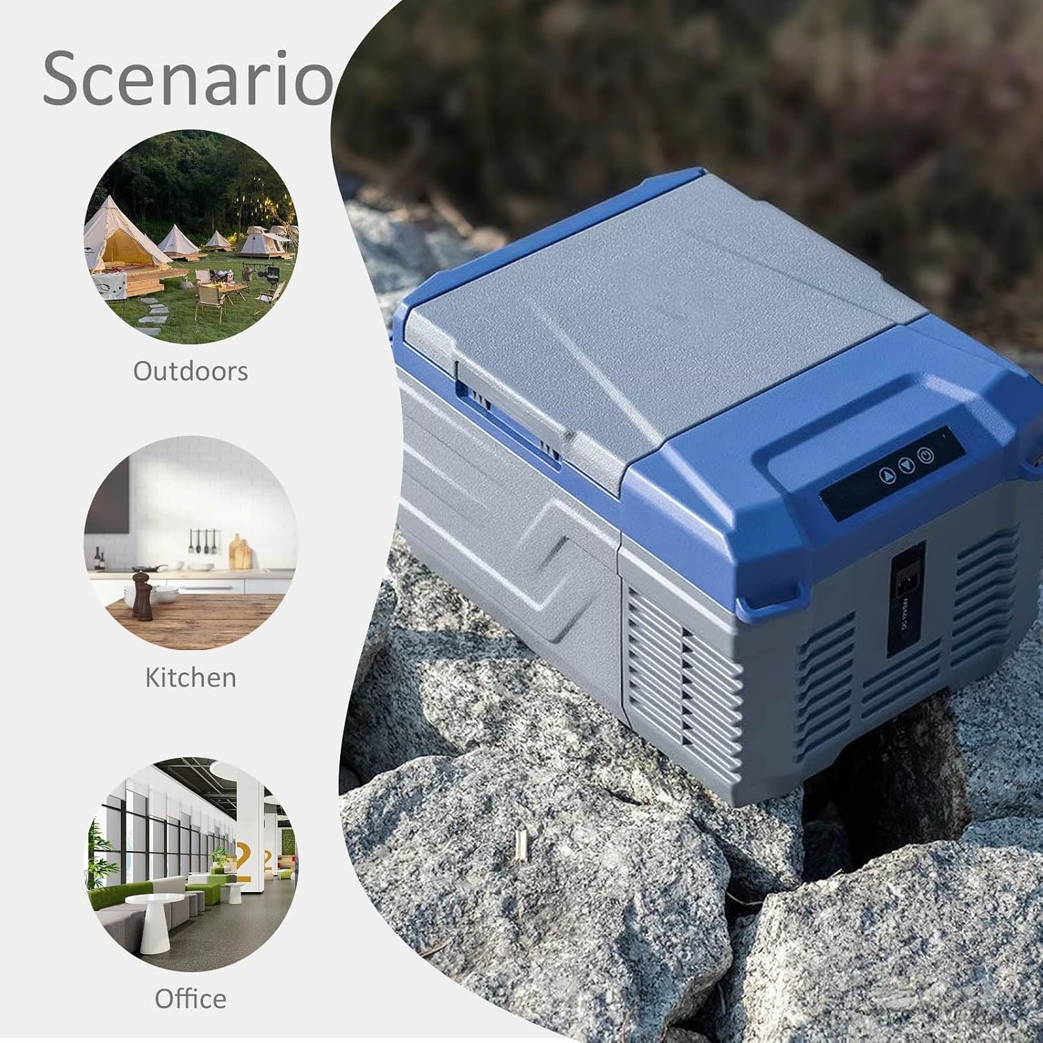 Electric Portable Freezer, Mini CAr Refrigerator, Compressor Cooler with LED Touch Screen, 12 Volt Small Fridge for Truck RV Camper