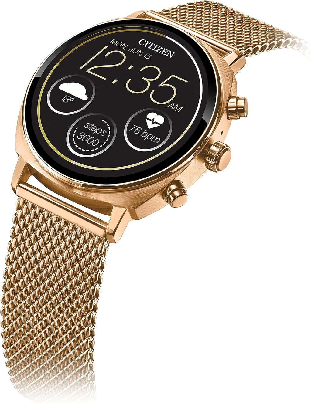 Citizen CZ Smart PQ2 41MM Unisex Smartwatch with YouQ App with IBM Watson® AI and NASA Research, Wear OS by Google, HR, GPS, Fitness Tracker, Amazon Alexa™, iPhone Android Compatible, IPX6 Rating