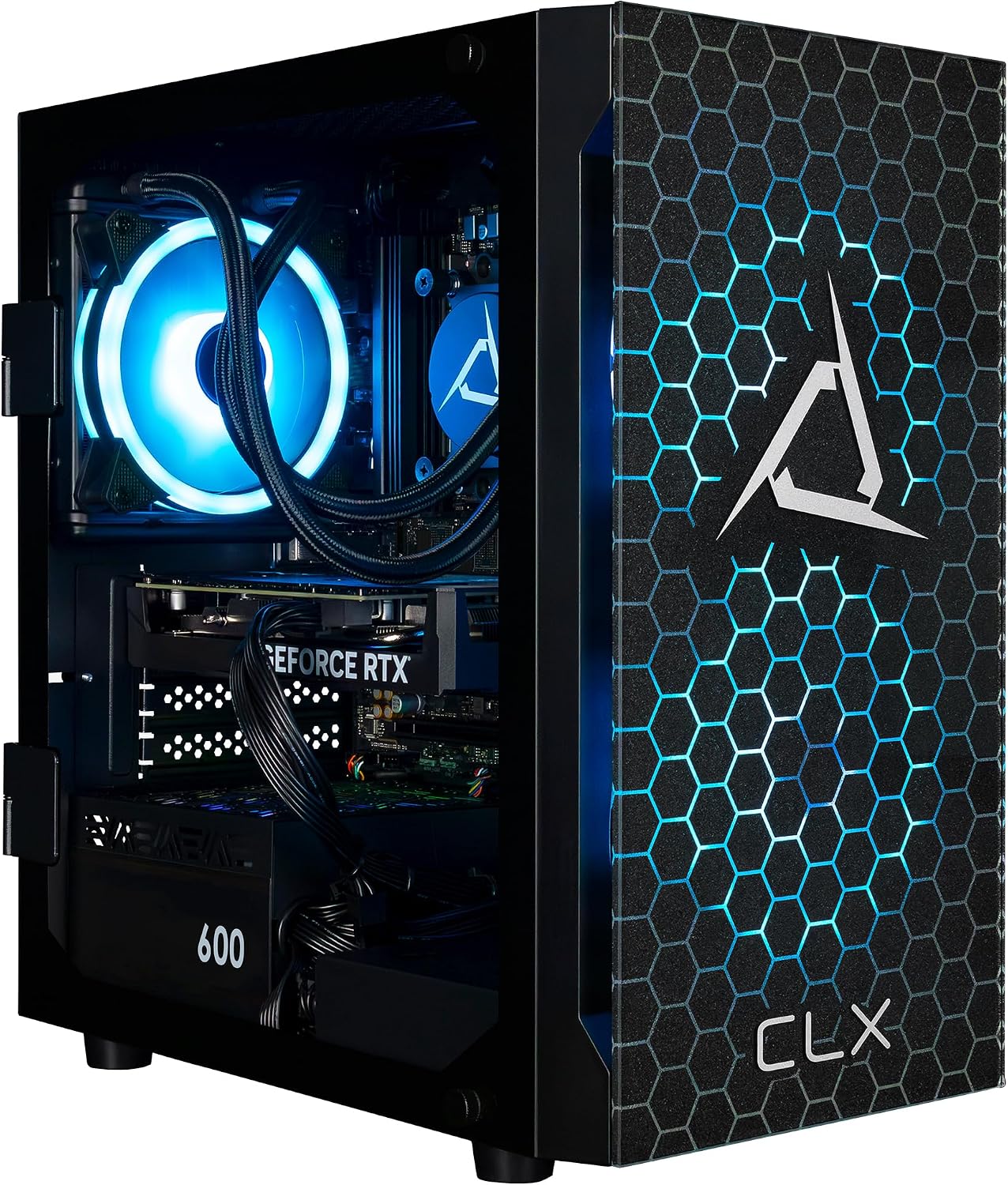 CLX Set Gaming PC - AMD Ryzen 5 9600X 3.9GHz, GeForce RTX 4060, 1TB NVMe M.2 SSD, 32GB DDR5 RGB Memory, 120mm AIO, WiFi, Windows 11 Home, Black