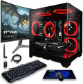 SAAV Drex Prebuilt Gaming PC Bundle Desktop Tower Intel Core i5-12400F GeForce RTX 3050 6GB GDDR6 Curved 27in Monitor 16GB DDR4 512GB NVMe SSD WiFi 6 Windows 11 Black RGB Computer PC Gaming