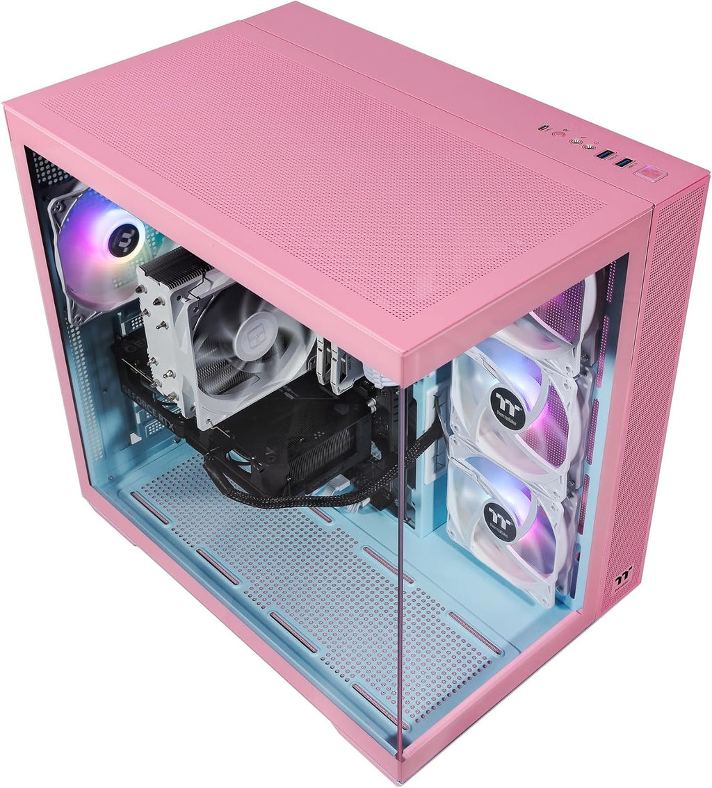 Velztorm Pink Fultix Prebuilt Gaming PC (AMD Ryzen 5-5500, GeForce RTX 5060, 16GB DDR4, 1TB PCIe SSD, RGB Fans, 750W PSU, WiFi 5, Bluetooth 5.0, RJ-45, 1 Display Port, HDMI, Win 11 Pro)