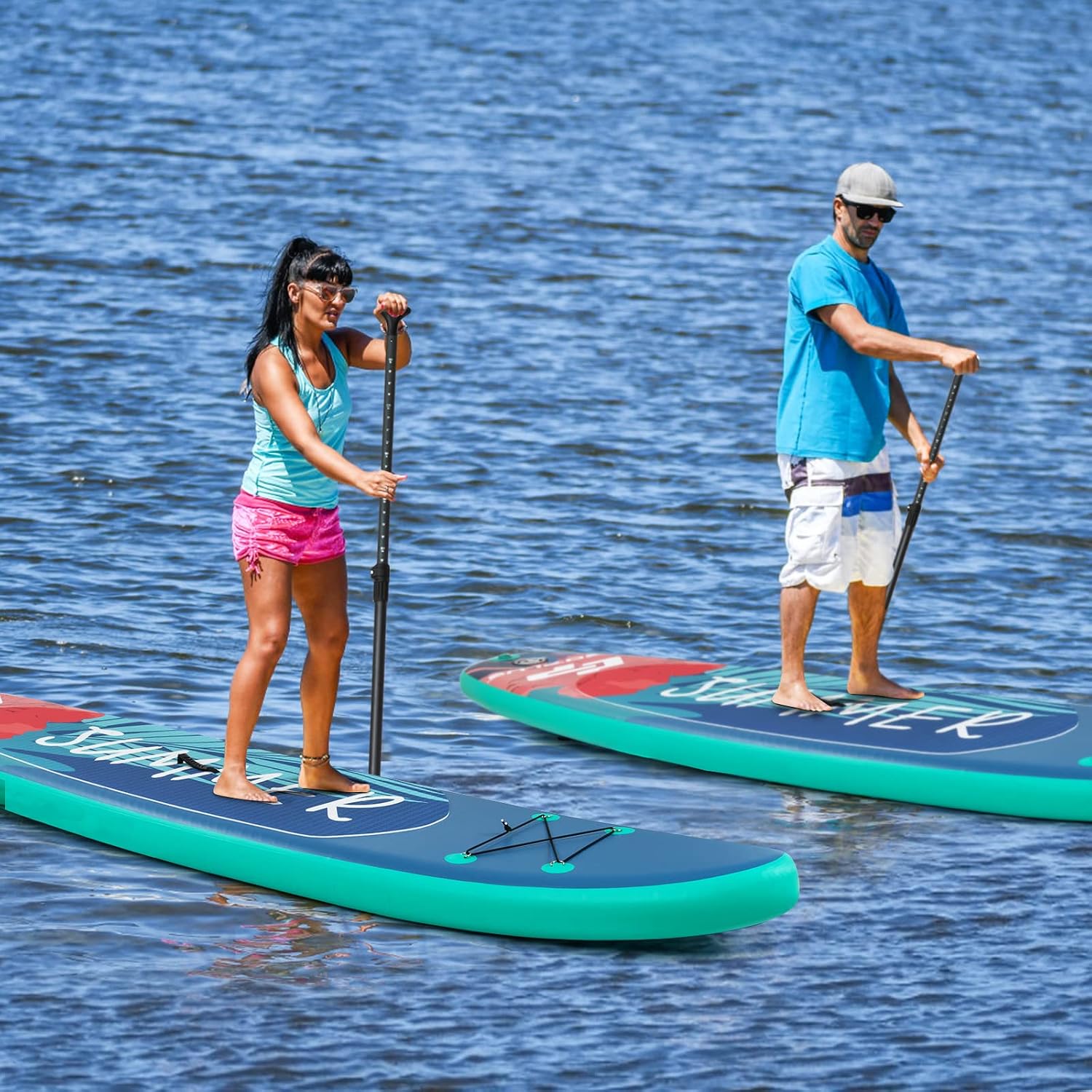 Paddle Board Inflatable 10.5'/11'x32 x6，SPORFIT Stand Up Paddle Board with Premium SUP Accessories & Backpack Extra Wide Ultra-Light Youth & Adult Standing Boat for All Skill Levels