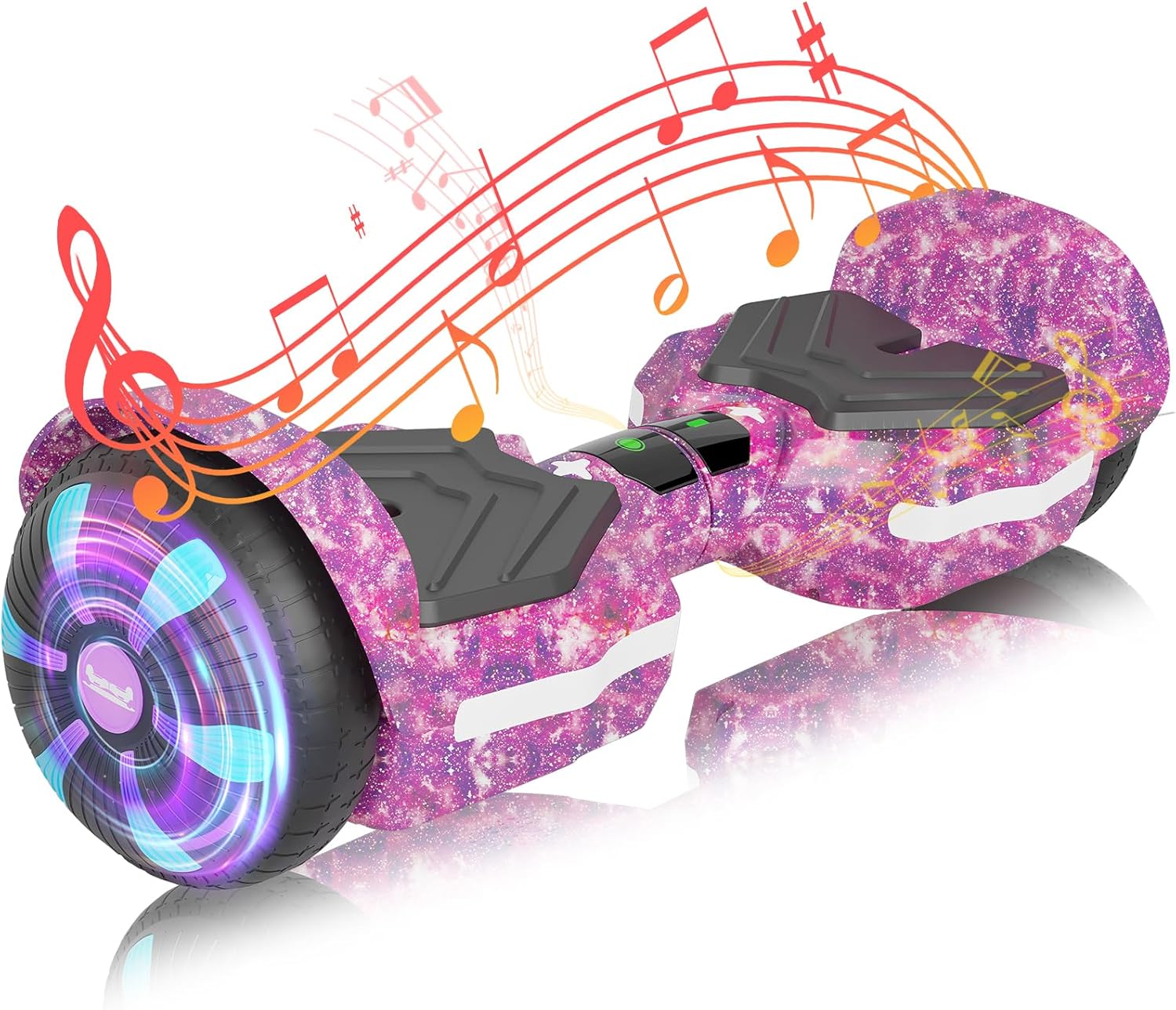 SIMATE Scooter, Bluetooth Speakers and LED Light-Up Wheels, APP Control, Dual 250W Motors, 8.5 mph Max Speed & 8.5 Miles Max Range, Gifts for Kids Adults Girls Boys