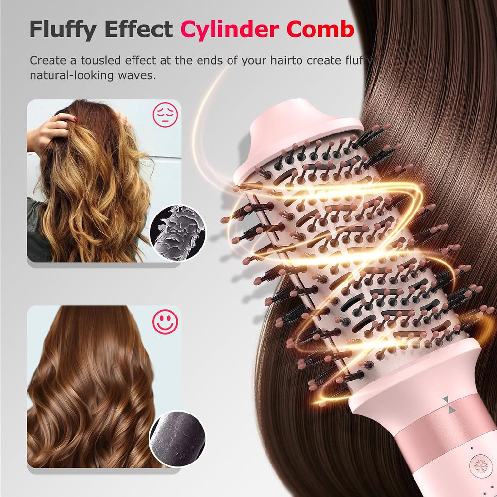 MESCOMB 5-in-1 Airstyler, 110,000 RPM High Speed Ionic Hair Dryer, Multi Hairstyler with Frizz-Free QuickDrying Straightening Brush, No Heat Damage, Automatic Curling Iron, Hair Drying Brush, Volume