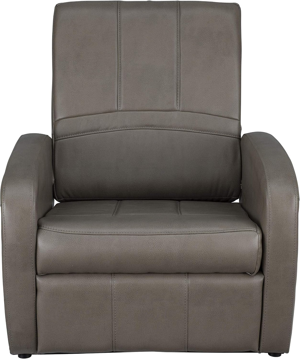 RecPro Charles RV Gaming Chair Ottoman Conversion | Built-in Storage | RV Furniture | Great for Teens for Teens | Putty