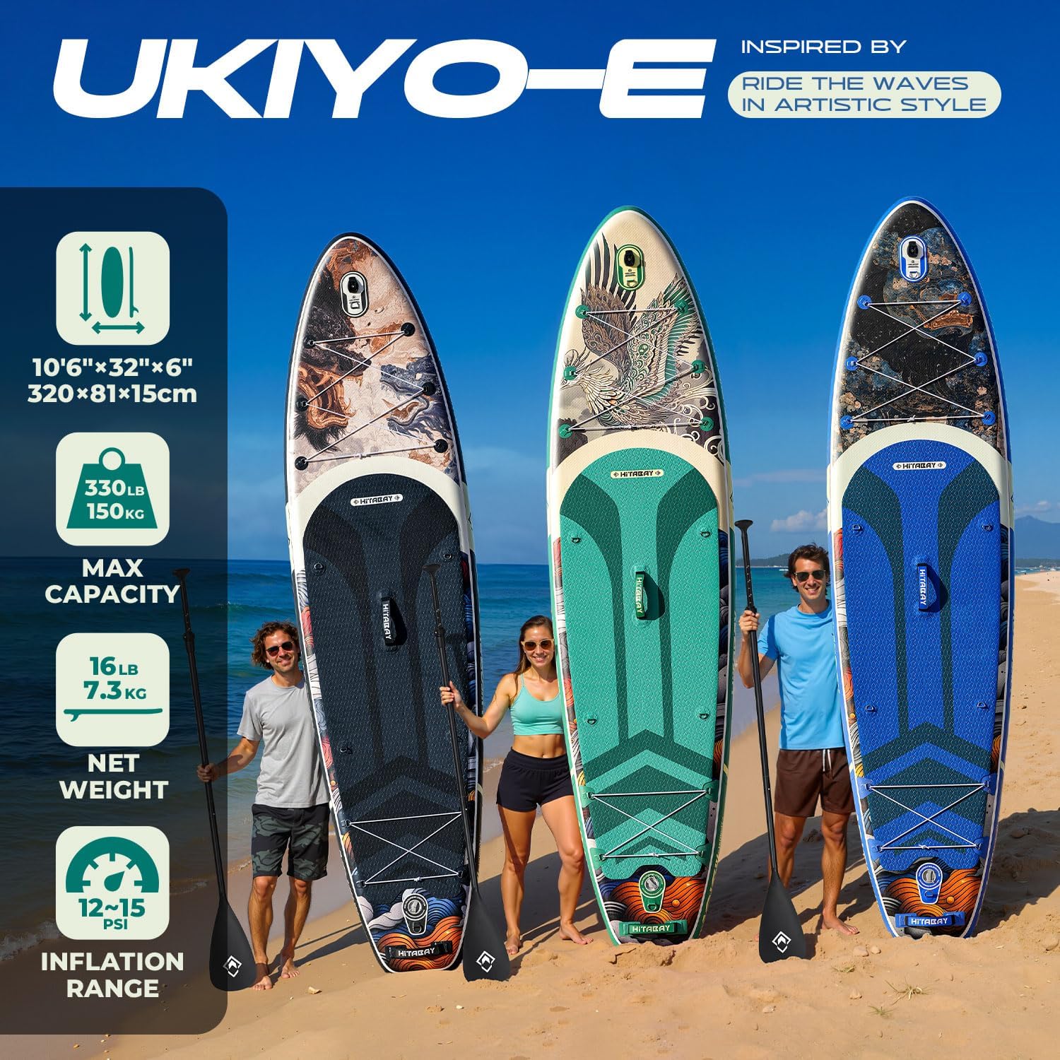 Inflatable Stand Up Paddle Board 10'6' All-Around SUP Kit - Lightweight (16 lbs), Stable & Durable, Camera Mount & Complete Accessories - SUP Board for Beginners & All Skill Levels