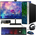 HP G3 Gaming Desktop PC, Intel Core i7 6th Gen, GT 1030 Graphics, 16GB RAM, 1TB SSD | 128GB SSD, MTG New 24 Inch Monitor, RGB Keyboard Mouse, RGB Headphone, Webcam, Windows 11 (Renewed)