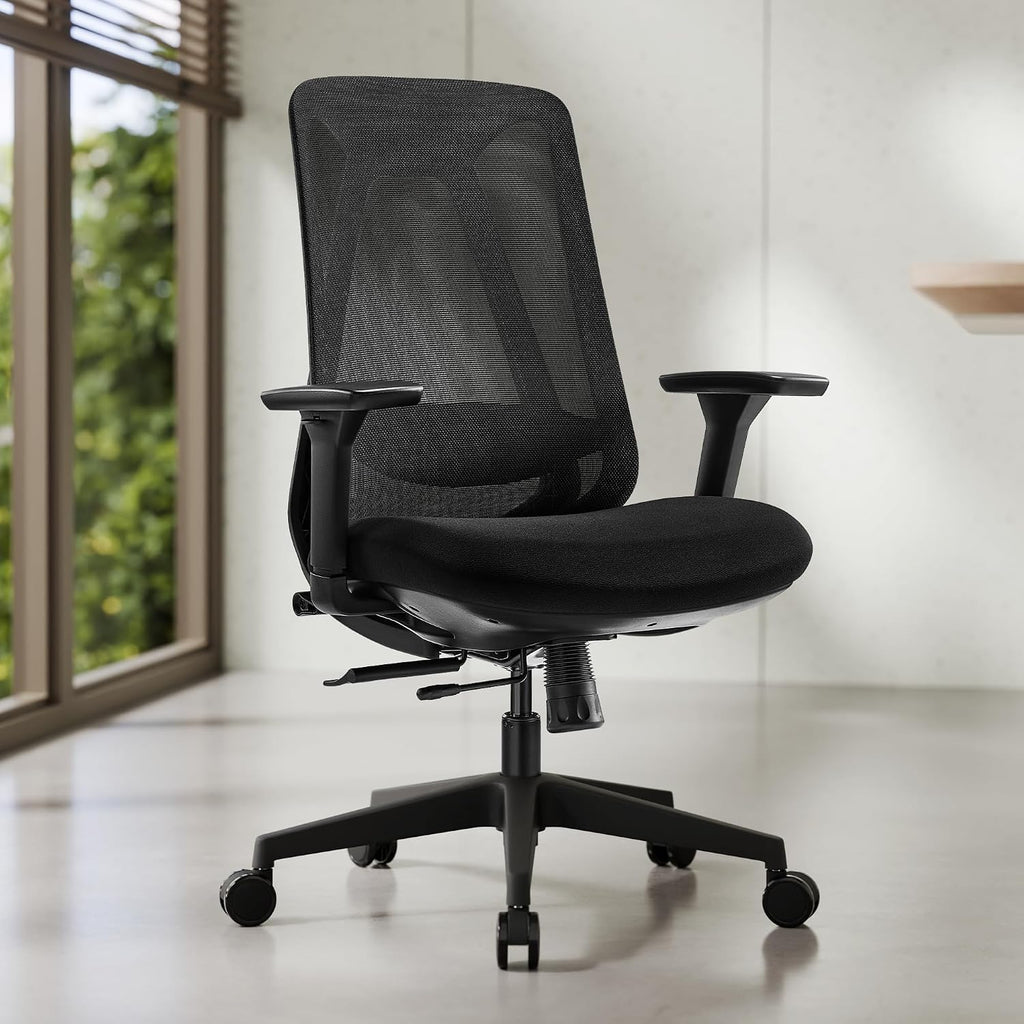 EUREKA ERGONOMIC Office Chair, Ergonomic Computer Desk Chairs with Lumbar Support, 3D Adjustable Armrests, Work Chair with Wheels for Office and Home, Black