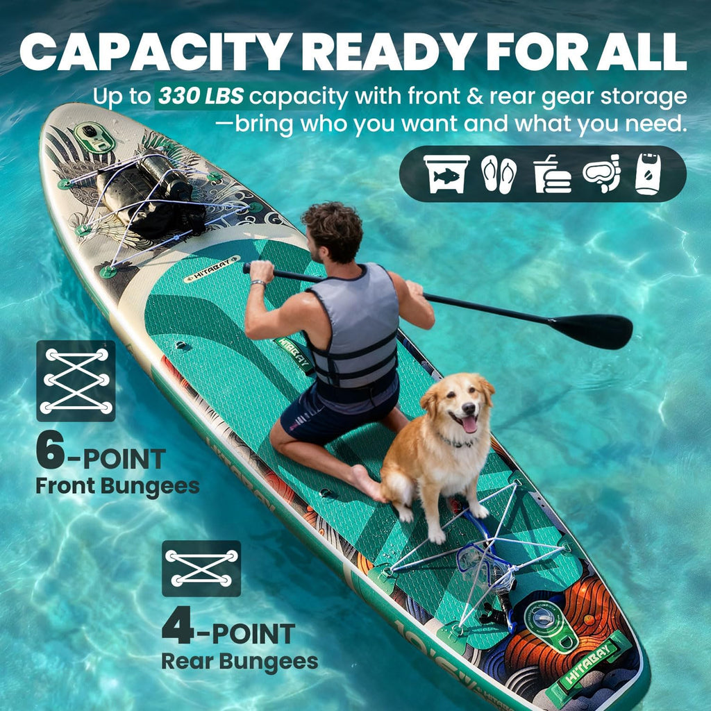 Inflatable Stand Up Paddle Board 10'6' All-Around SUP Kit - Lightweight (16 lbs), Stable & Durable, Camera Mount & Complete Accessories - SUP Board for Beginners & All Skill Levels
