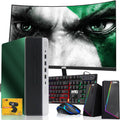 HP G3 Gaming Desktop, Green Edition – Intel Core i5 6th Gen | 16GB DDR4 Ram | 512GB SSD | GT 1030 | New 24 Inch Curved Monitors | Windows 11 (Renewed)