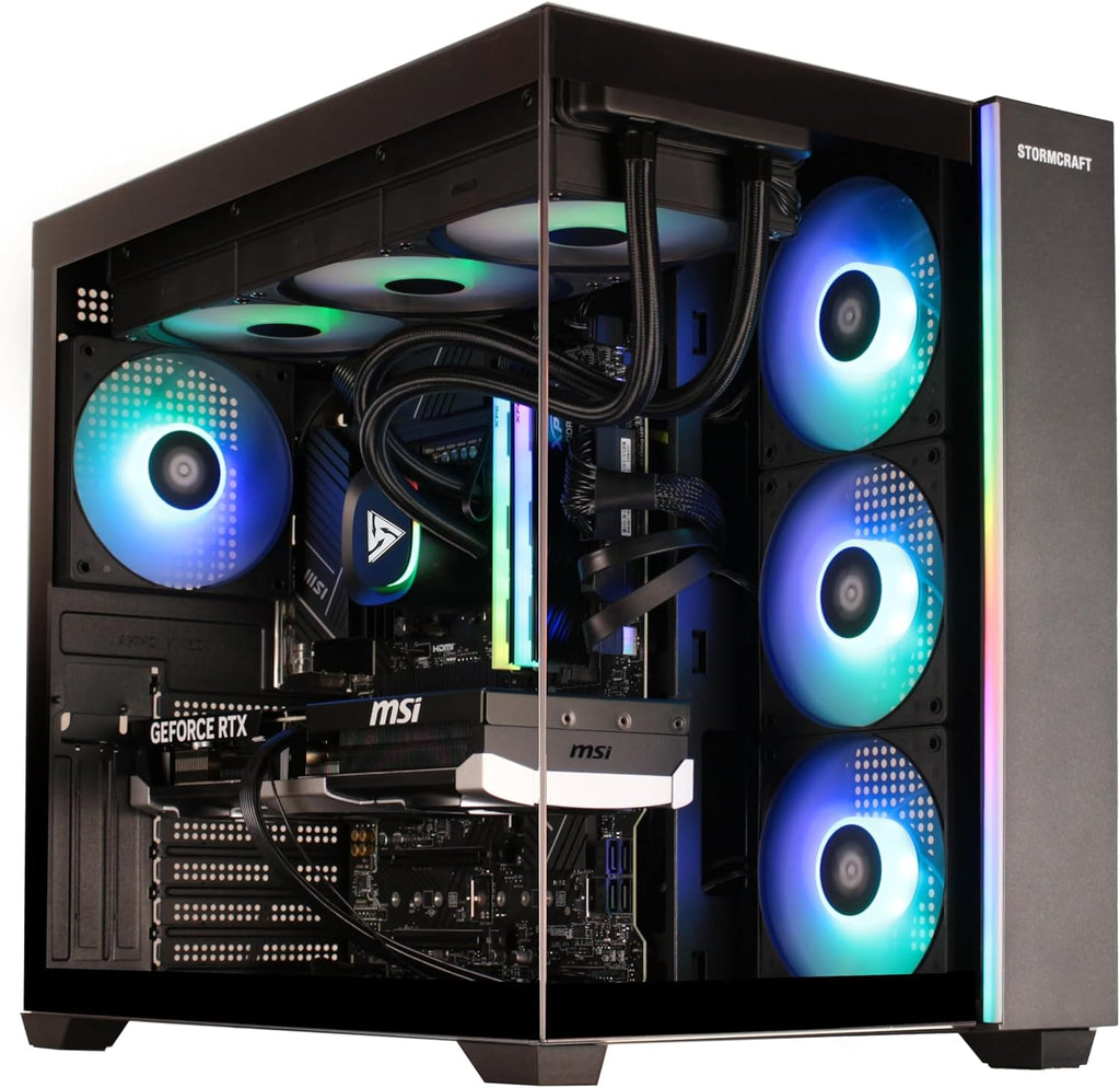STORMCRAFT Falcon Gaming PC - AMD Ryzen 7 7800X3D up to 5.0GHz | RTX 5070 12GB GDDR7 | 32GB DDR5 RGB 6000MHz| 1TB NVMe Gen4 SSD | B850 Chipset | 360mm AIO | 850W Gold PSU | Win 11 Home