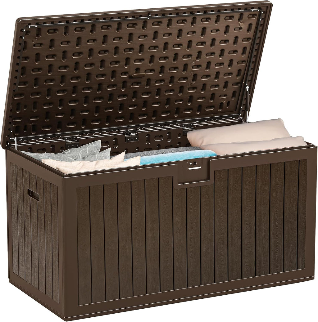 YITAHOME 180 Gallon Large Deck Box with Side Handles, Outdoor Double-Wall Storage for Patio Furniture Cushions, Garden Pool Accessories, Waterproof & Lockable