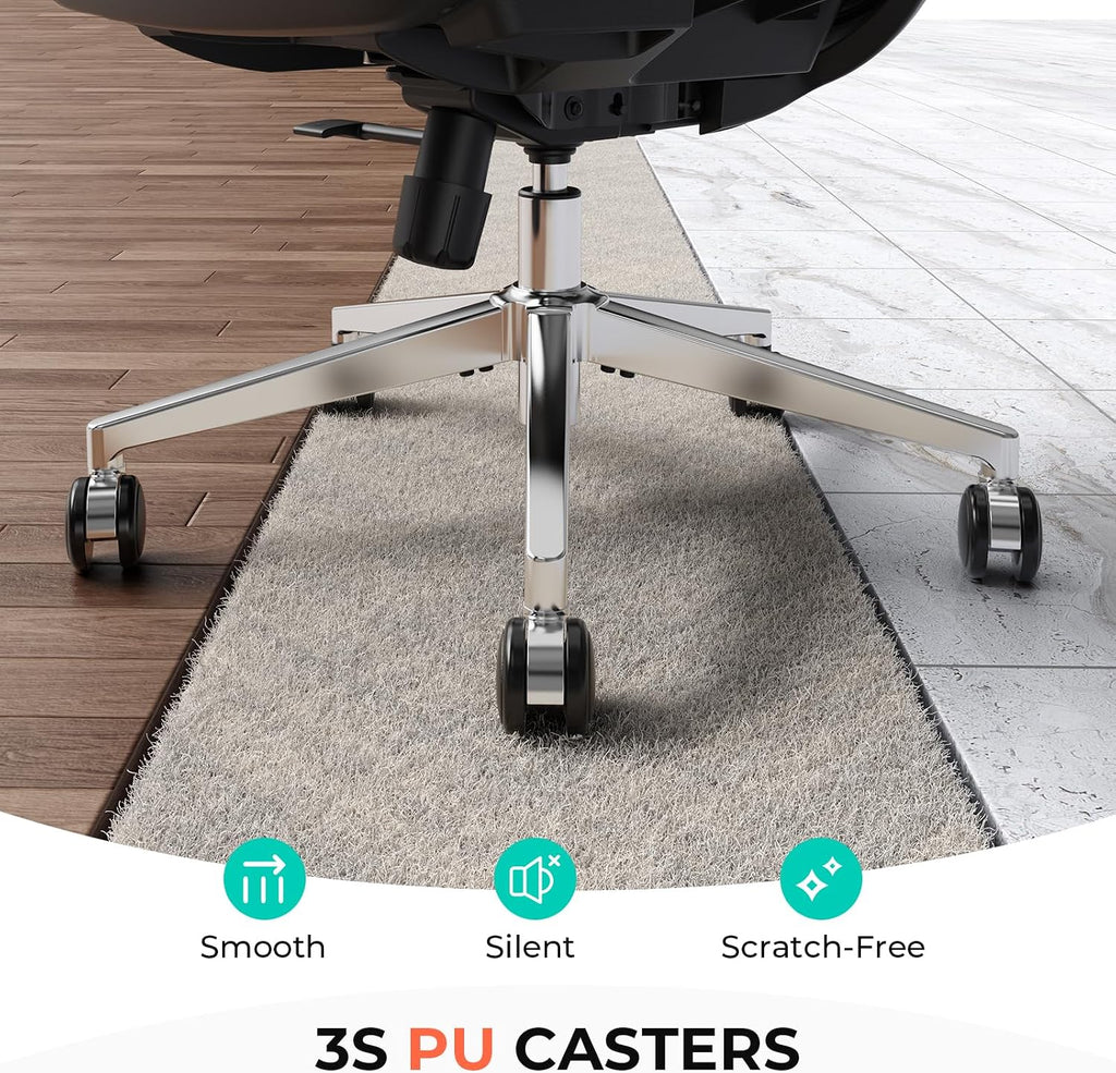 CAPOT Ergonomic Mesh Office Chair, Adjustable Lumbar High Back Desk Chair 400lbs, 4D Flip-up Arms, 3 Tilt Backrest, 3D Headrest, PU Wheels, Swivel Rolling Computer Chair for Long Desk Work - Black