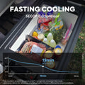 ICECO APL55 55L/58Qt Portable Refrigerator, Dual Zone 12v Refrigerator with SECOP, Removable Divider & APP Bluetooth, -4℉~68℉, Fridge Freezer for Car, Home, RV, | Silver with Magnetic Battery