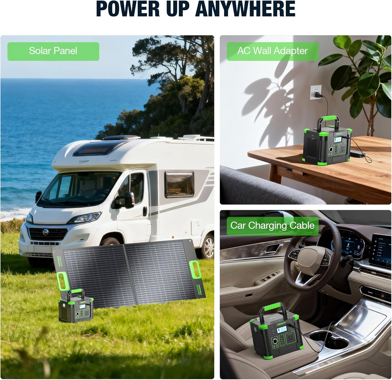 330W Portable Power Station, 288.6Wh Solar Generator with 60W USB-C PD Output, 110V Pure Sine Wave AC Outlet, 5W Wireless Charging, Multi-Port Power Supply for Camping, Home Blackout, RV Travel
