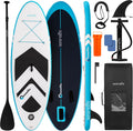 SereneLife 7'9' Kids Inflatable Stand Up Paddle Board - SUP for Youth with Single-Action Pump, Adjustable Paddle & Backpack - 30' Wide Stable Design with Non-Slip EVA Deck Pad, Ages 5+, 200lb Capacity