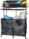 Pool Storage bin,Poolside Storage Organizer,Double Deck,Holder for Outdoor, Pool, Patio, Garden,Organizer for Toys, Floats, and Swimming Equipments,2-Size (Medium)