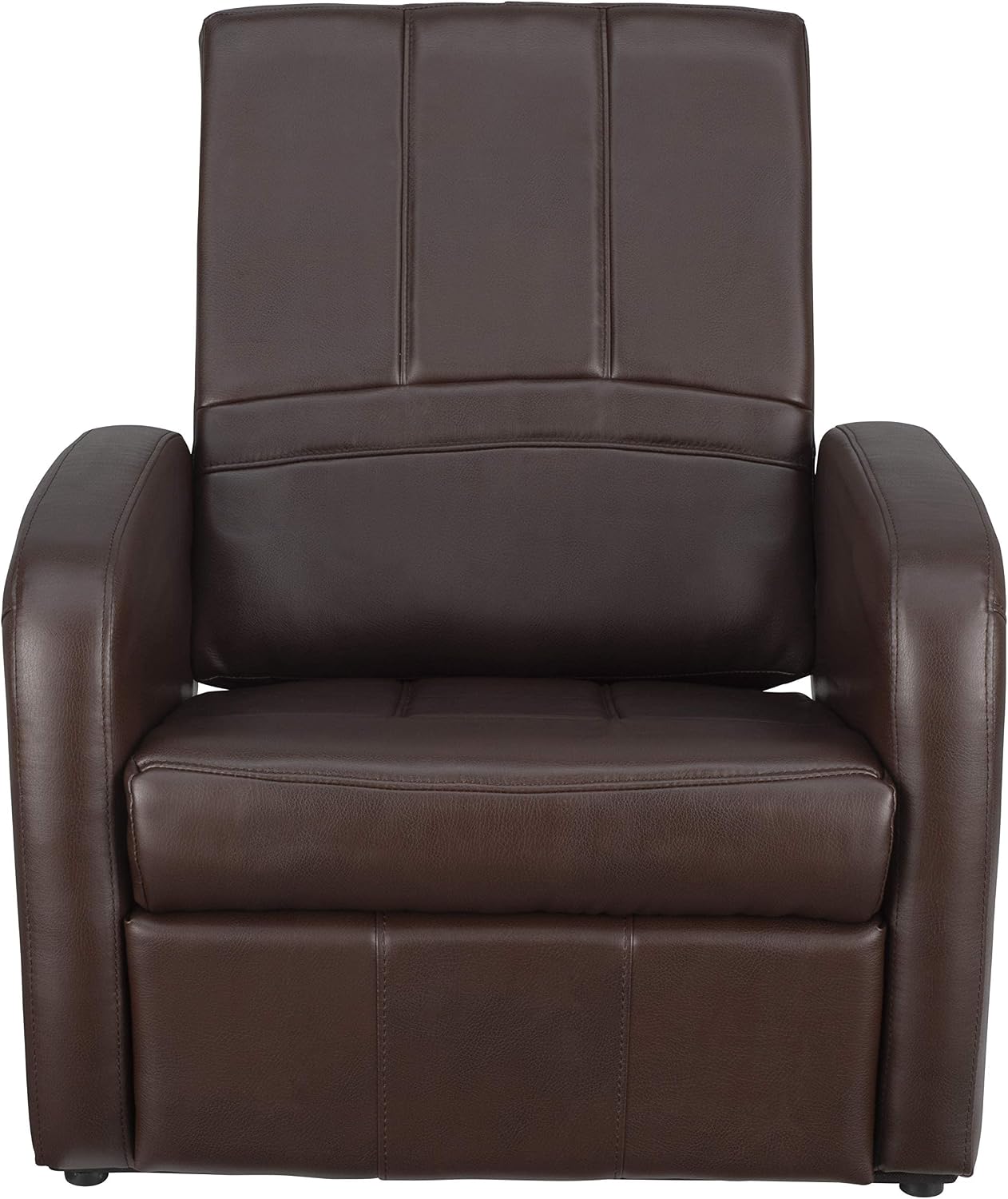 RecPro Charles RV Gaming Chair Ottoman Conversion | Built-in Storage | RV Furniture | Great for Teens | Mahogany