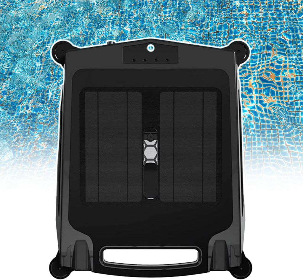 Solar Power Pool Skimmer,with Obstacle Sensing,Adjustable Cleaning Speed, Filtering Capability 80 ㎡, Switchable 2 Working Mode