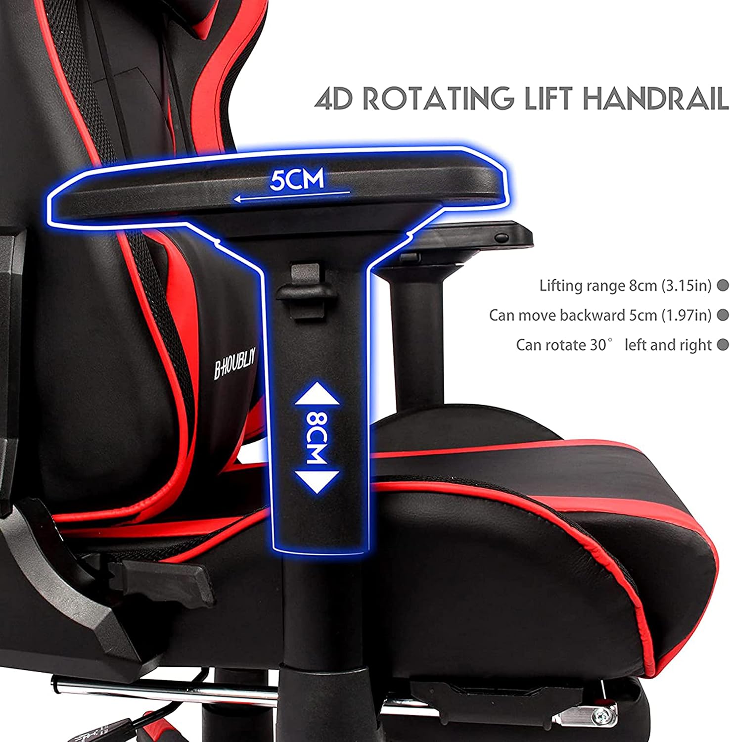 Gaming Chair with Speakers, Ergonomic Massage PC Chair, Comfortable Computer Recliner with Footrest and Adjustable Lumbar Support, Video Gaming Chair for Adult Kids.,White
