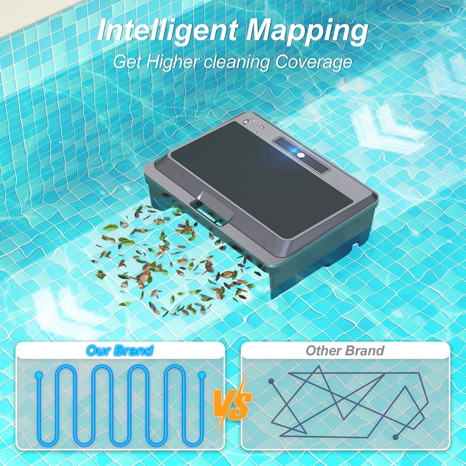 Solar Powered Pool Skimmer Fully Automatic Smart Water Surface Cleaning Robot 12-Hour Battery Life Obstacle Avoidance Durable Dual Comprehensive Cleaning