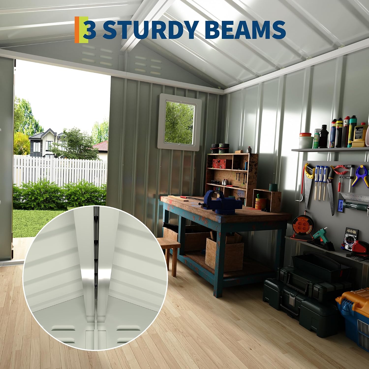 6x4 FT Metal Storage Sheds Outdoor with Window, Metal Yard Sheds Garden Shed Kit, MetalTool Shed with Lockable Door, UtilitySheds Buildings with Air Vent