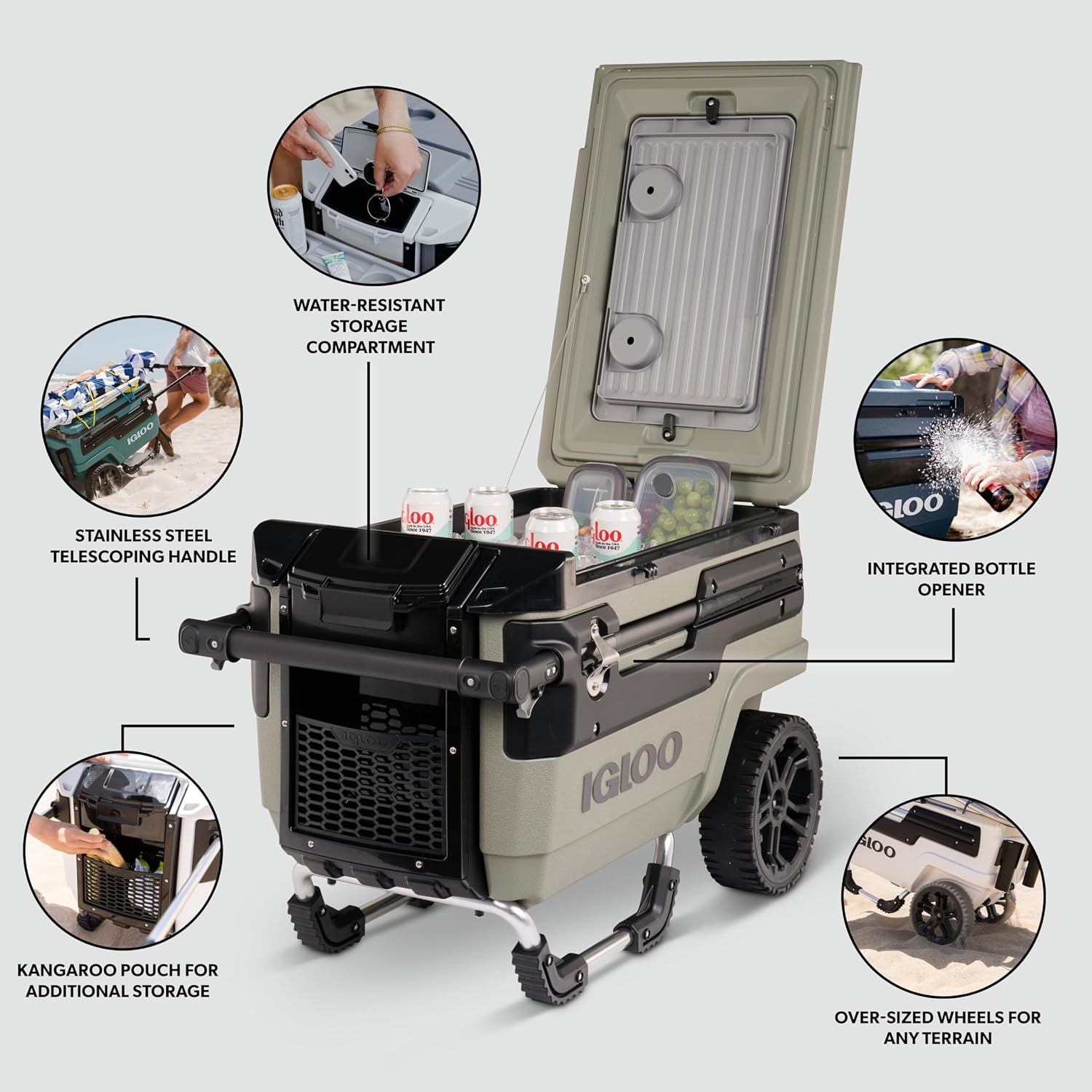 Igloo Trailmate Journey 70Qt Wheeled Cooler | Insulated Hard Shell Ice Chest