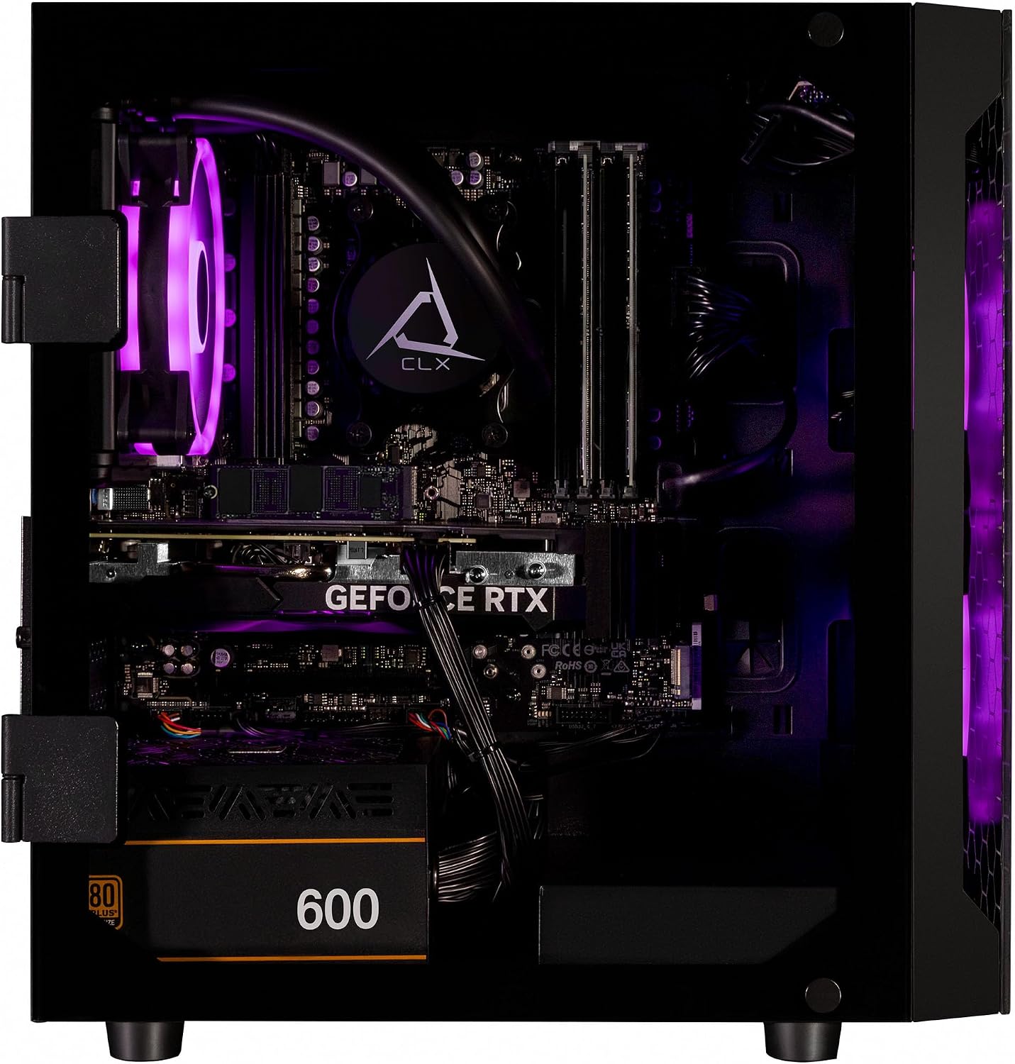 CLX Set Gaming Desktop - Liquid Cooled AMD Ryzen 7 7700X 4.5GHz 8-Core Processor, 32GB DDR5 Memory, GeForce RTX 4060 8GB GDDR6 Graphics, 1TB SSD, 2TB HDD, WiFi, Windows 11 Home 64-bit