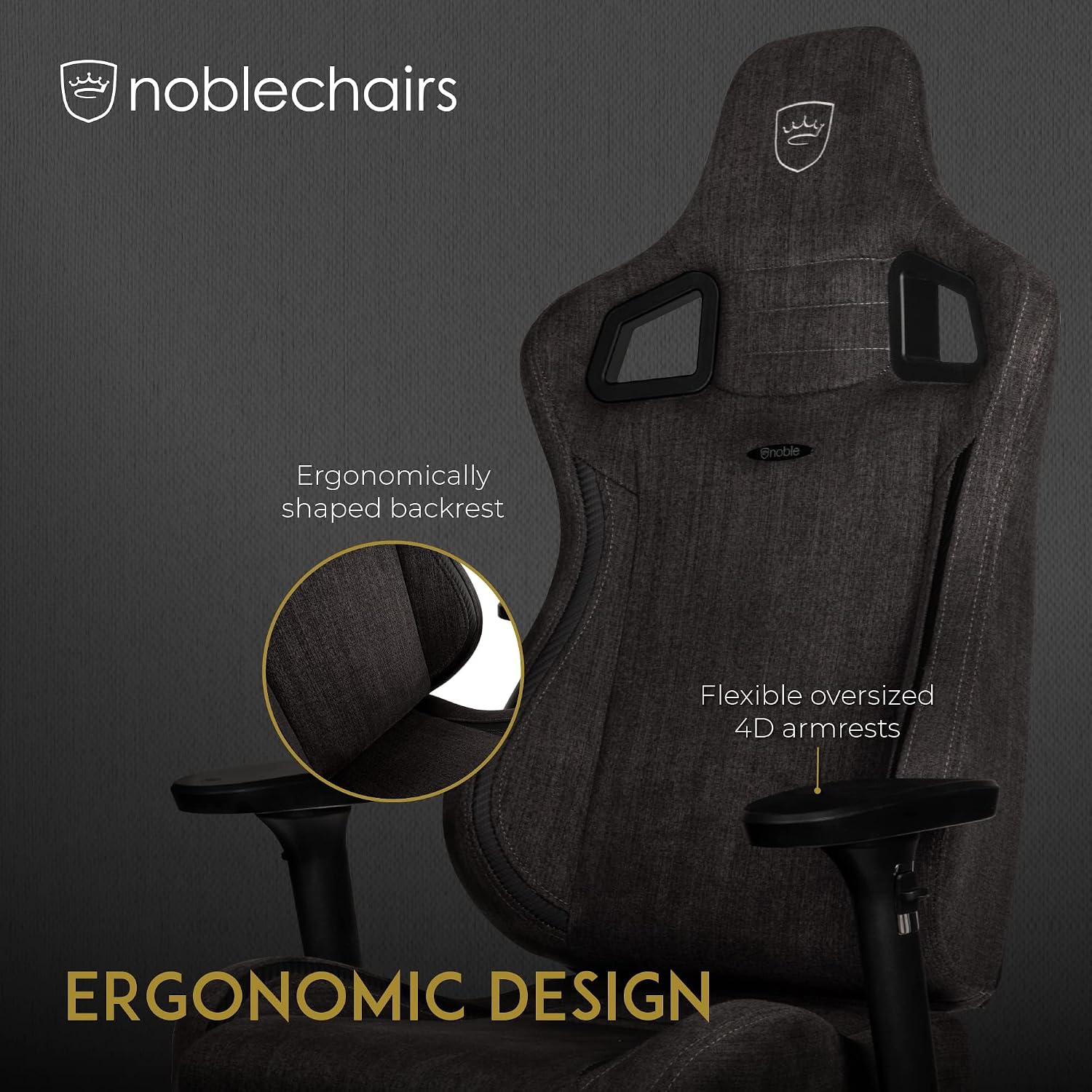 noblechairs Epic Reclining Gaming Chair and Reclining Office Chair, Textile Fabric, Tx Anthracite