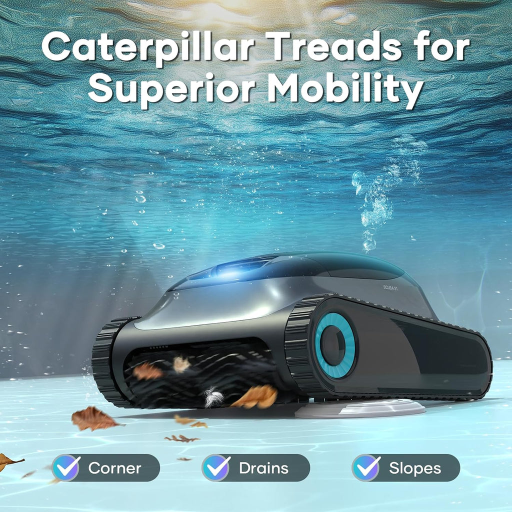 Aiper Scuba S1 Robotic Pool Cleaner, Wall & Waterline Cleaning, Cordless Pool Robot with 4 Modes, Smarter Navigation with High-Precision Sensors（Renewed）