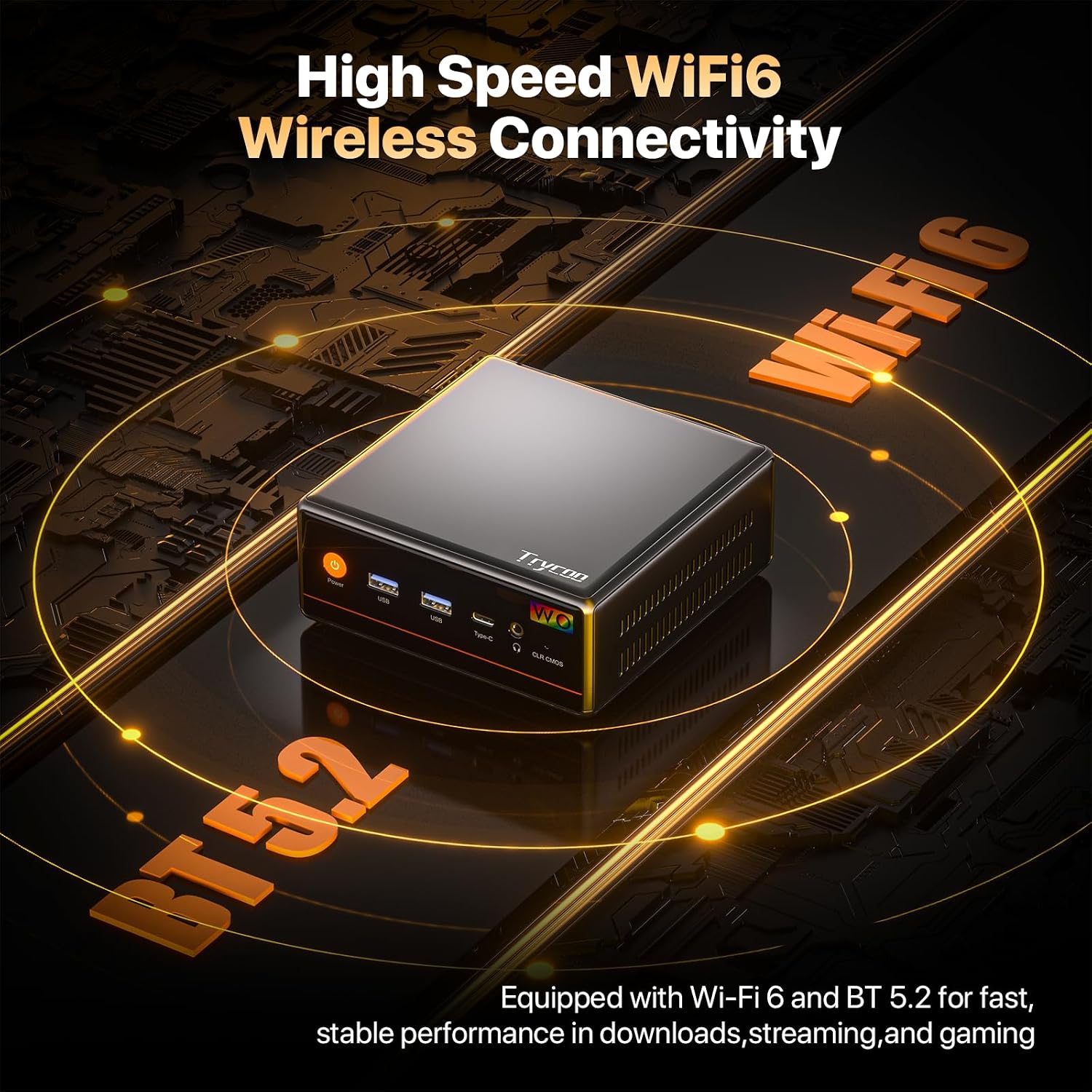 Trycoo 2026 Gaming Mini PC Ryzen 5 7640HS(Up to 5.0GHz) 32GB DDR5 RAM, 1T SSD - AMD Mini Desktop Computers with 4K Triple Display, USB4.0 & Dual LAN, Type-C, Micro PC Built-in WiFi6, BT5.2 for Gaming