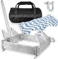 Young Marine Boat Slide Folding Anchor Kit, Hot Dipped Galvanized Sliding Anchor with Nylon Anchor Rope,Shackle,Storage Bag for 24ft to 40ft Offshore Sport Boats, Pontoon Boats