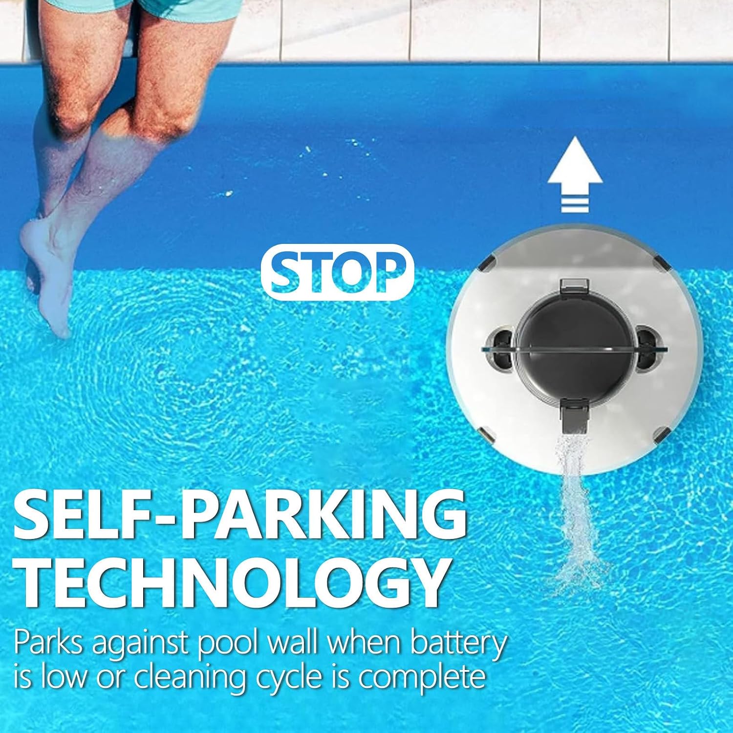 Automatic Pool Vacuum - Smart Cordless Cleaner for Above and Inground Pools - Wall Climbing Pool Cleaning Robot - Top Cleaning at Your Fingertips