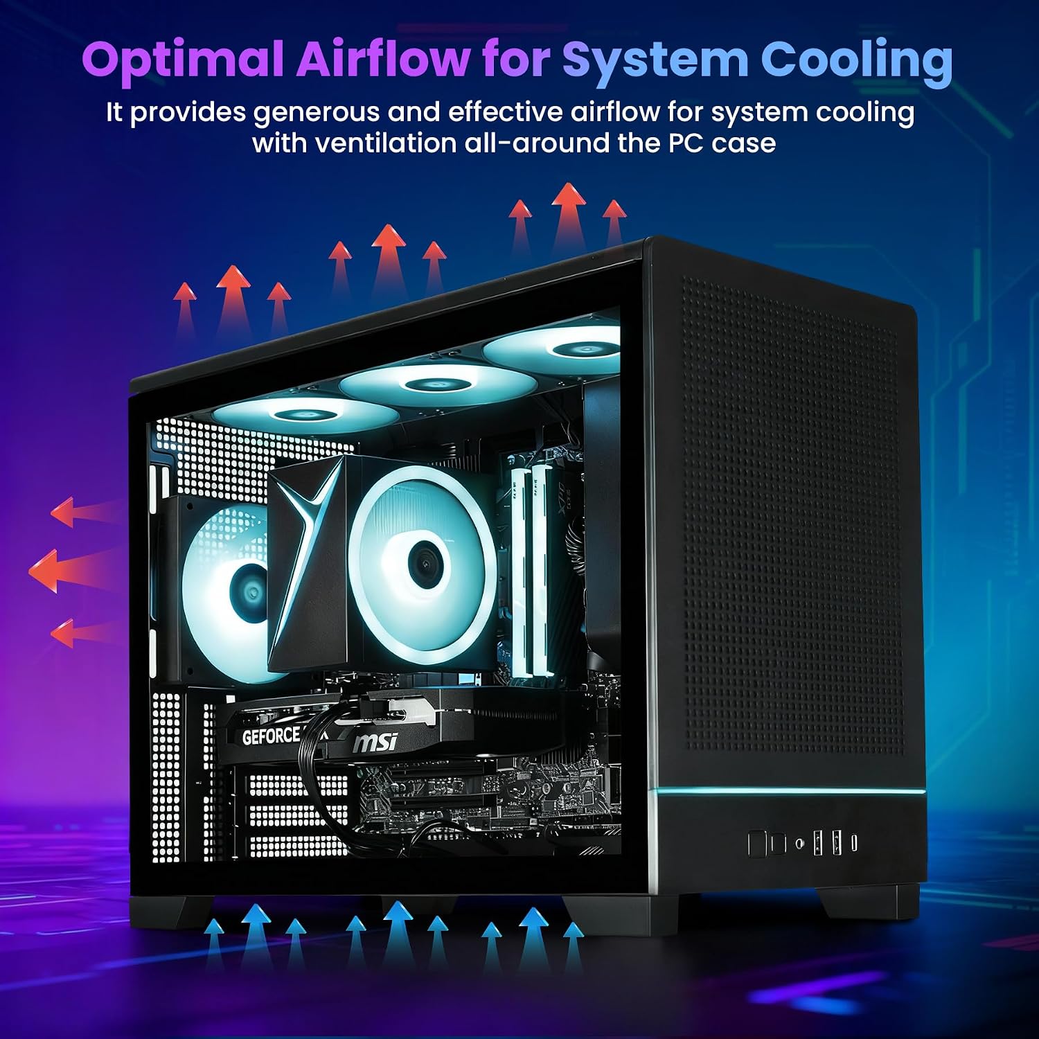 STORMCRAFT PC Gamer Viper AI Gaming PC,Intel i7 14700F 5.4GHz, GeForce RTX 5060,32GB DDR5 RGB RAM 6000MHz,1TB NVMe SSD, B760 Chipset,650W Gold PSU,WiFi,Bluetooth,Win 11 Home Prebuilt Tower Computer