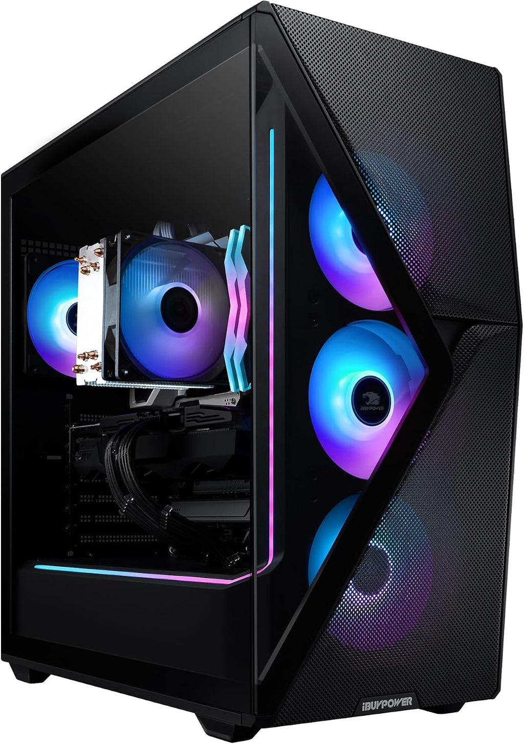 iBUYPOWER Slate MESH Gaming PC Desktop Computer Intel Core i7 14700F CPU, NVIDIA GeForce RTX 4060 8GB GPU, 32GB DDR5 RGB 5200MHz RAM, 1TB SSD, Windows 11 Home, Gamer Keyboard and Mouse -SMI7N4601