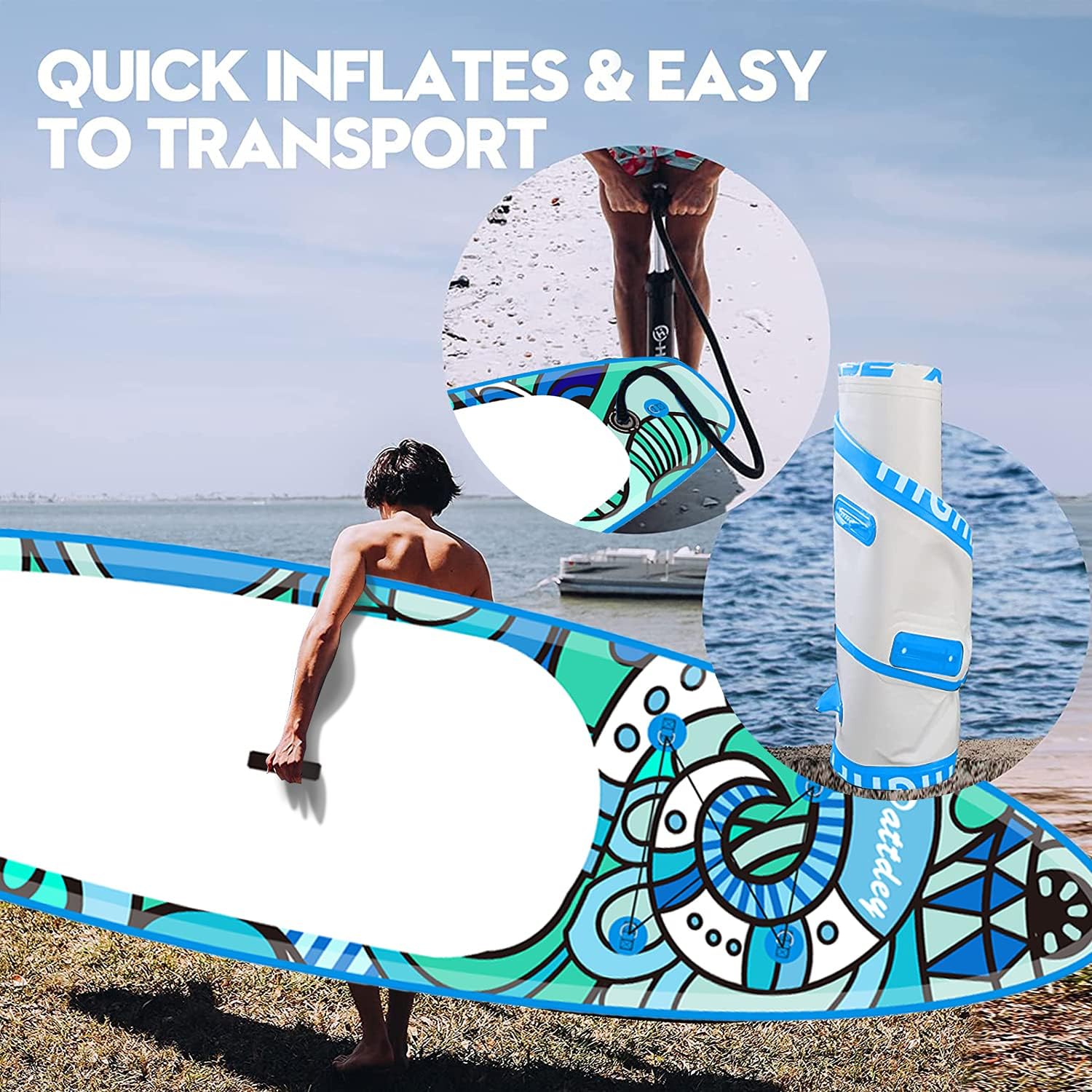 Paddle Board Inflatable Paddle Boards for Adults - inflatable paddle board 10ft×28in×4in Stand Up Paddle Board for Adults Inflatable SUP paddleboard blow up paddle board Package with All Accessories