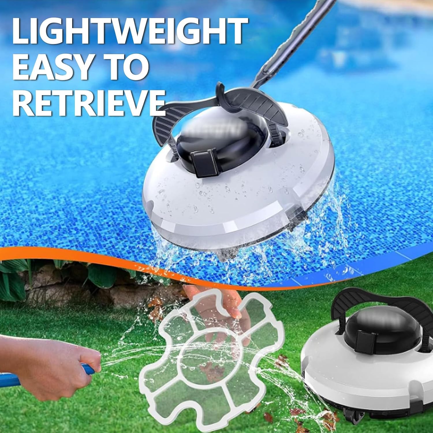 Automatic Pool Vacuum - Smart Cordless Cleaner for Above and Inground Pools - Wall Climbing Pool Cleaning Robot - Top Cleaning at Your Fingertips