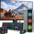 BTO HP RGB Gaming Desktop PC Bundle - Intel Core i5 6th Gen, 16GB DDR4 Ram, 1TB SSD, NVIDIA GeForce GTX 1050 Ti 4GB, New 24-inch Monitor, RGB Set - Prebuilt Gaming Computer - Windows 11 Pro (Renewed)
