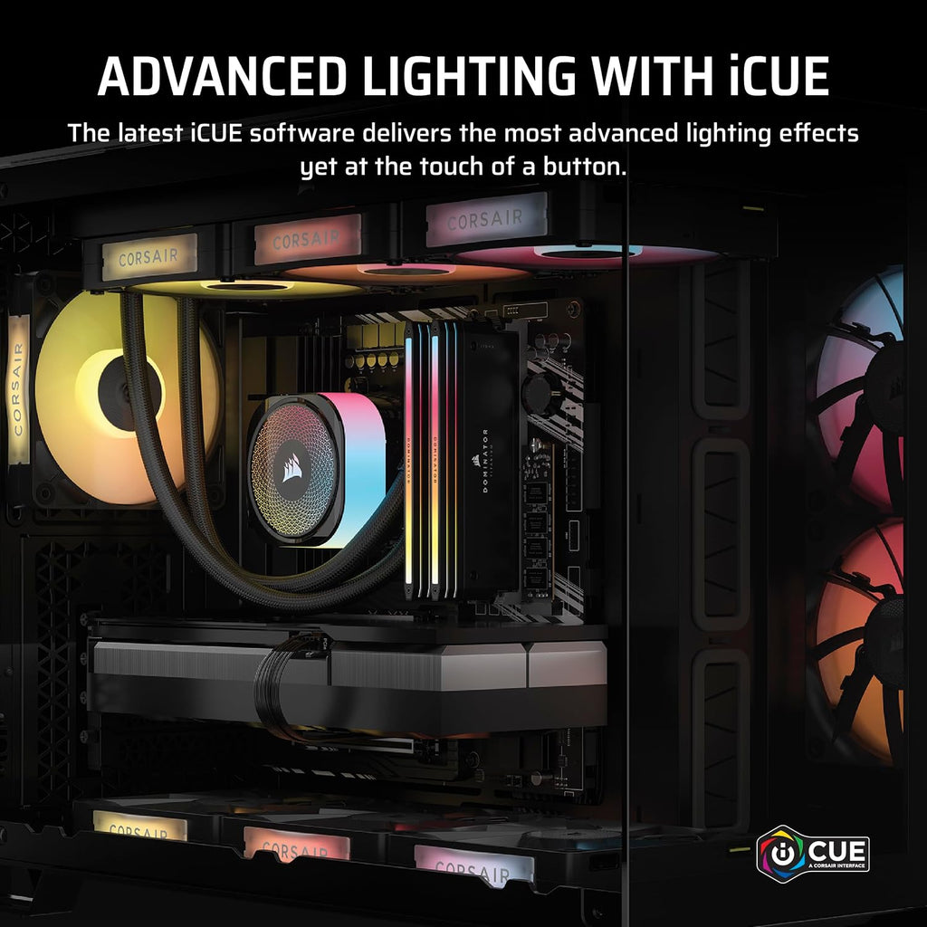 Corsair Vengeance a5100 Gaming PC – Liquid Cooled AMD Ryzen 7 7800X3D CPU – NVIDIA GeForce RTX 5080 GPU – 32GB Dominator Titanium RGB DDR5 Memory – 2TB M.2 SSD – Black