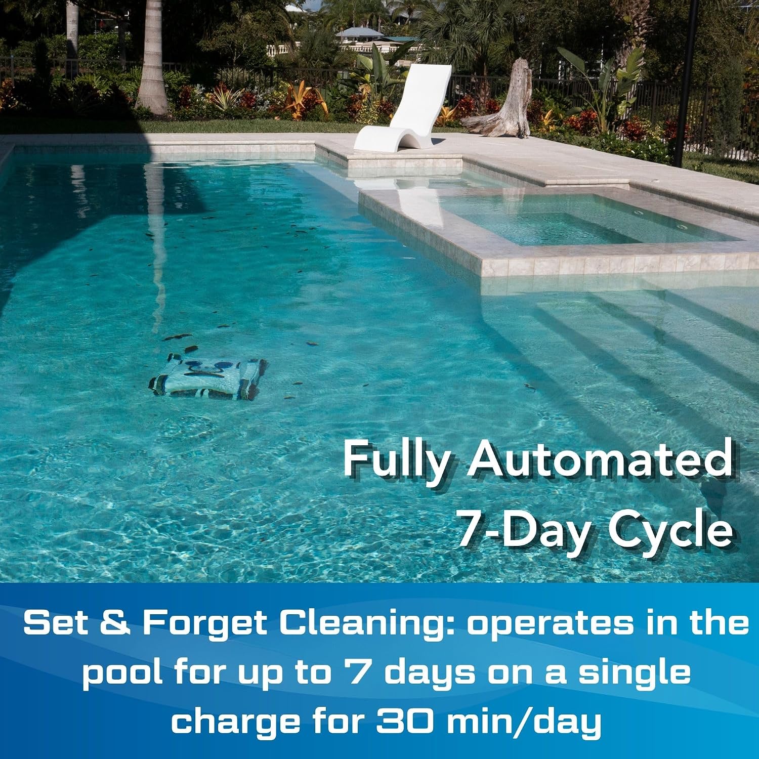 POOL BLASTER CX-1 Cordless Robotic Pool Cleaner, Automatic Vacuum for Inground and Above Ground Pools, Intelligent Wall Climbing Vac w/Strong Suction, High Capacity and Smart Scheduler