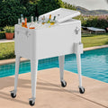 DWVO Ice Chest with Wheels,80 Quart Rolling Cooler with Bottle Opener Drainage, Patio Cooler Cart, Rolling Ice Chest with Handle for Patio Pool Deck Party BBQ Cookouts