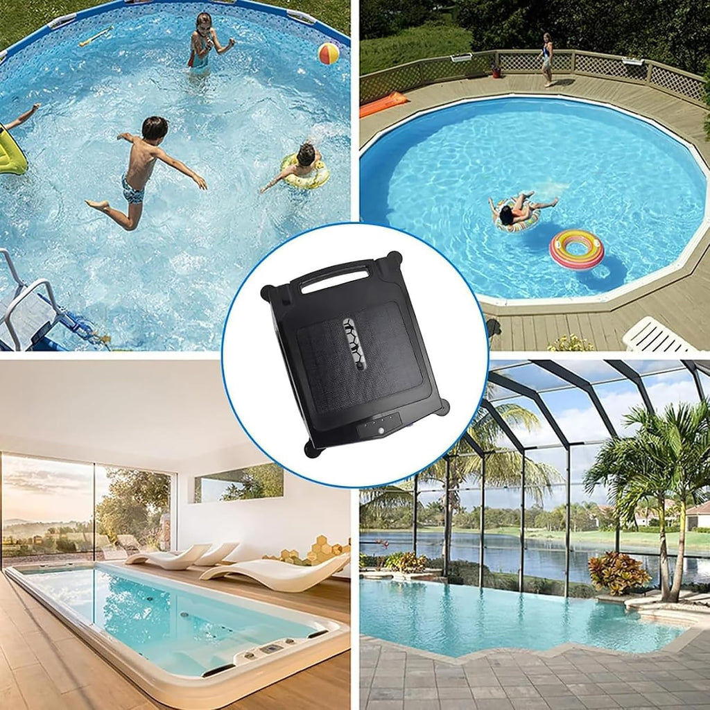 Pool Robot Cleaner, Solar Pool Skimmer Basket Cleaner Robotic, IPX7 Water Proof, Automatic Obstacle Avoidance Dual Charging Options,80㎡ 450um,for Home Use